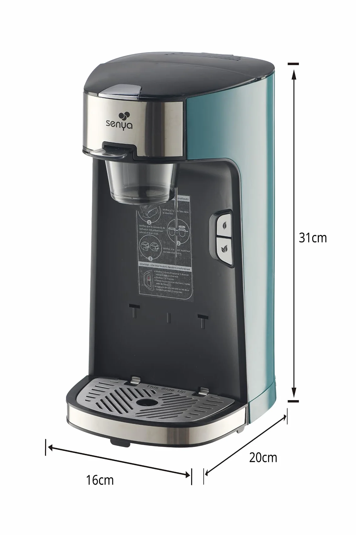 Machine à thé Tea Time SENYA, théière électrique 1415 W avec infuseur amovible