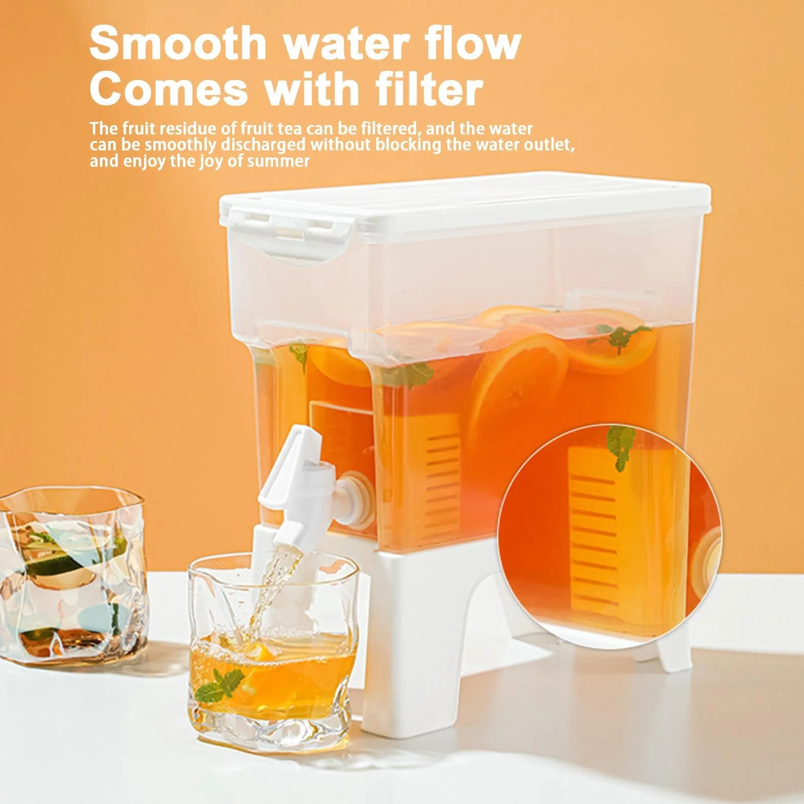 Distributeur De Boissons 3.5 L Avec Support Amovible, Bouteille En Plastique Réutilisable, Grande Carafe À Eau Pour Plages Camping