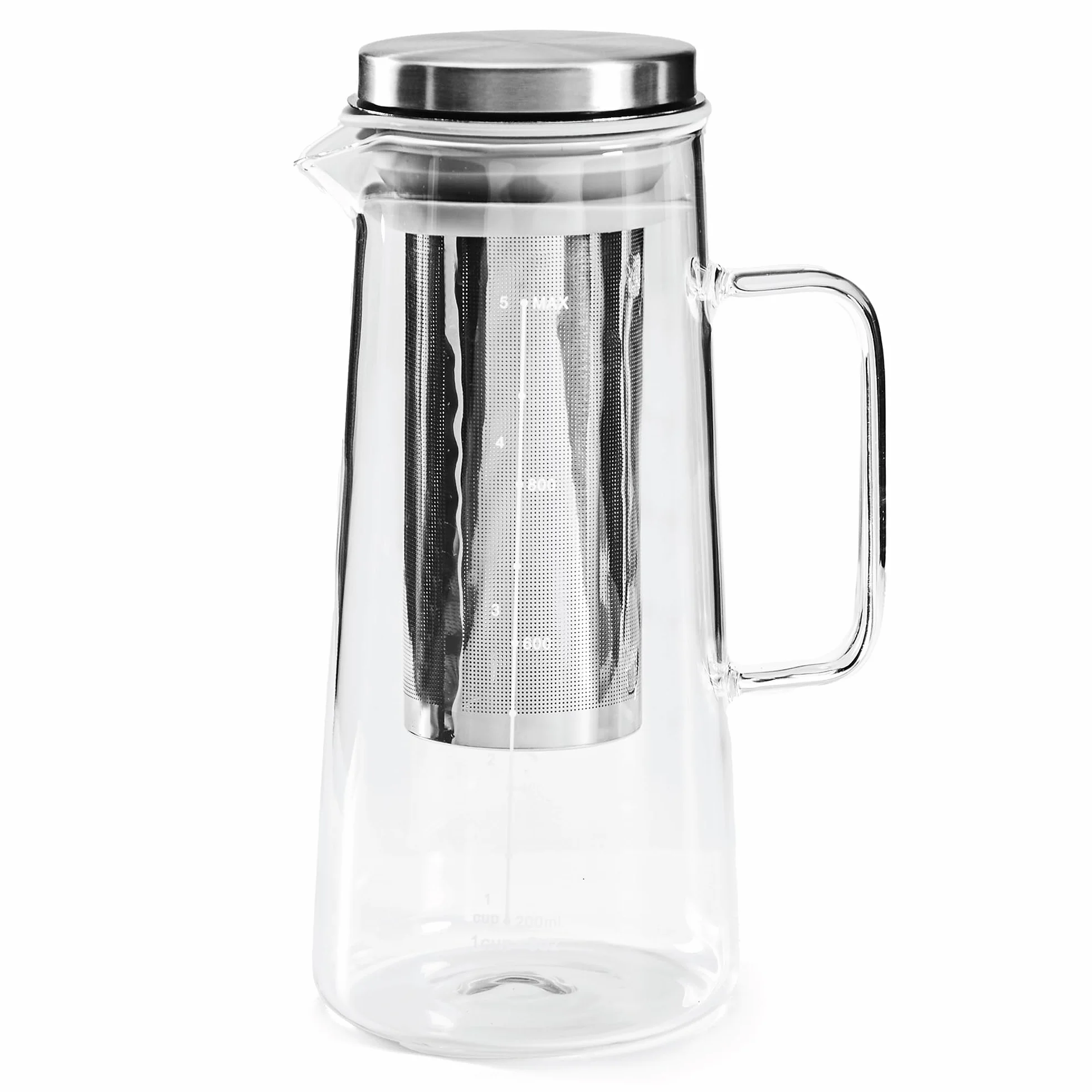 Blackmoor Carafe d'infusion à froid en verre borosilicate 1000 ml double paroi avec filtre inox 304