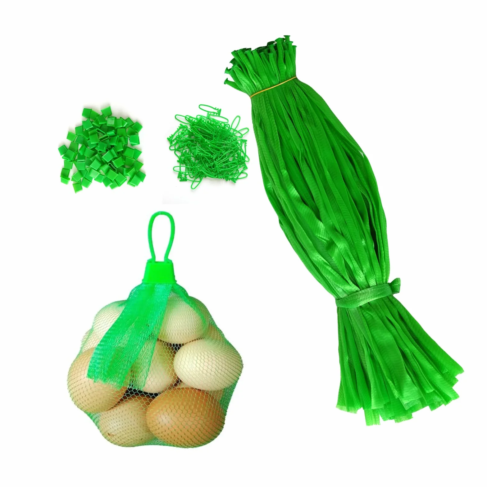 Molyorch 100 Pièces Sac en Filet Réutilisable pour Fruits Noix Épicerie et Légumes Vert