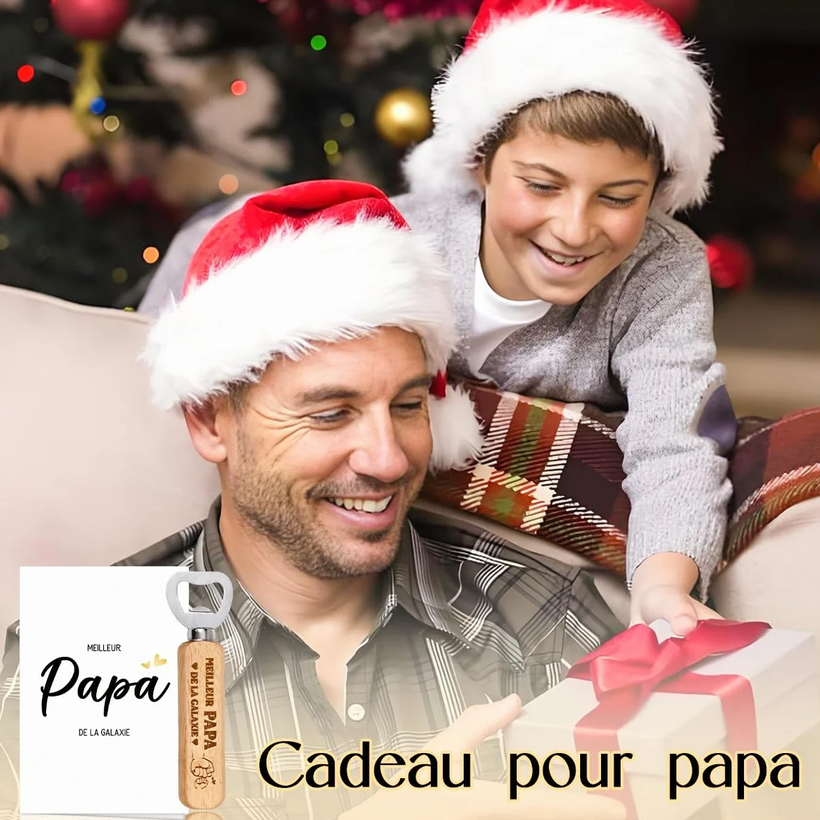 Porte Clef Gravé MEILLEUR PAPA DE LA GALAXIE Cadeau Fête des Pères