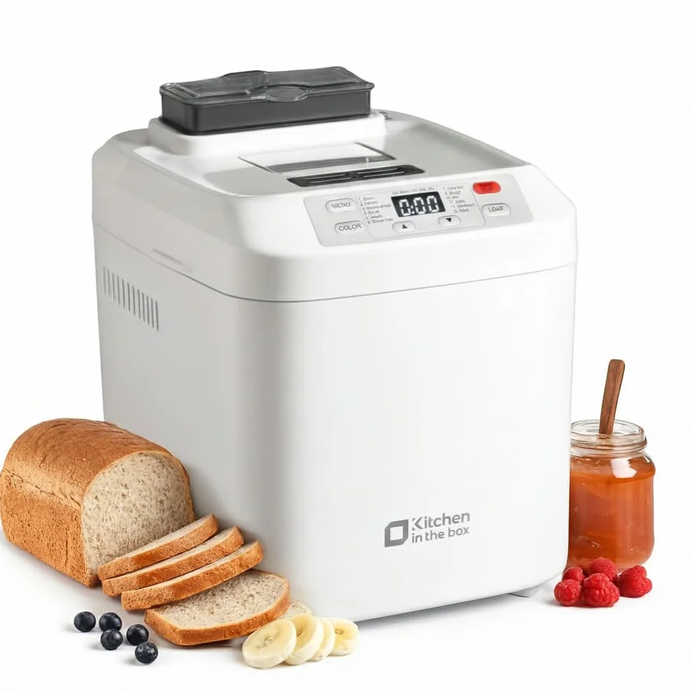 Machine à Pain 12 Programmes Automatiques Cuisson 360° Sans Gluten Pâte à Pizza Gâteau Confiture