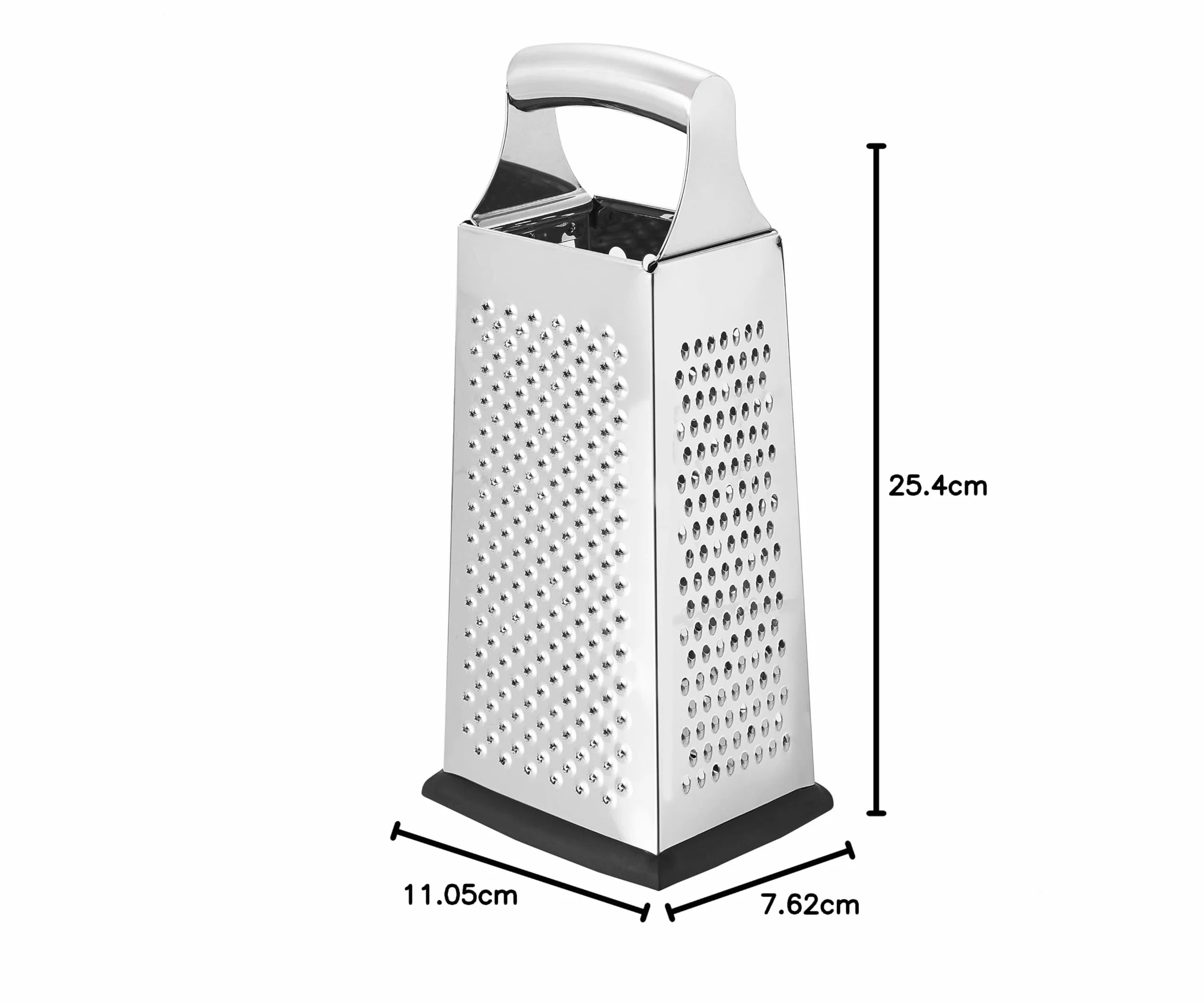 Amazon Basics Râpe à fromage rectangulaire 4 côtés acier inoxydable 22,8 cm Noir