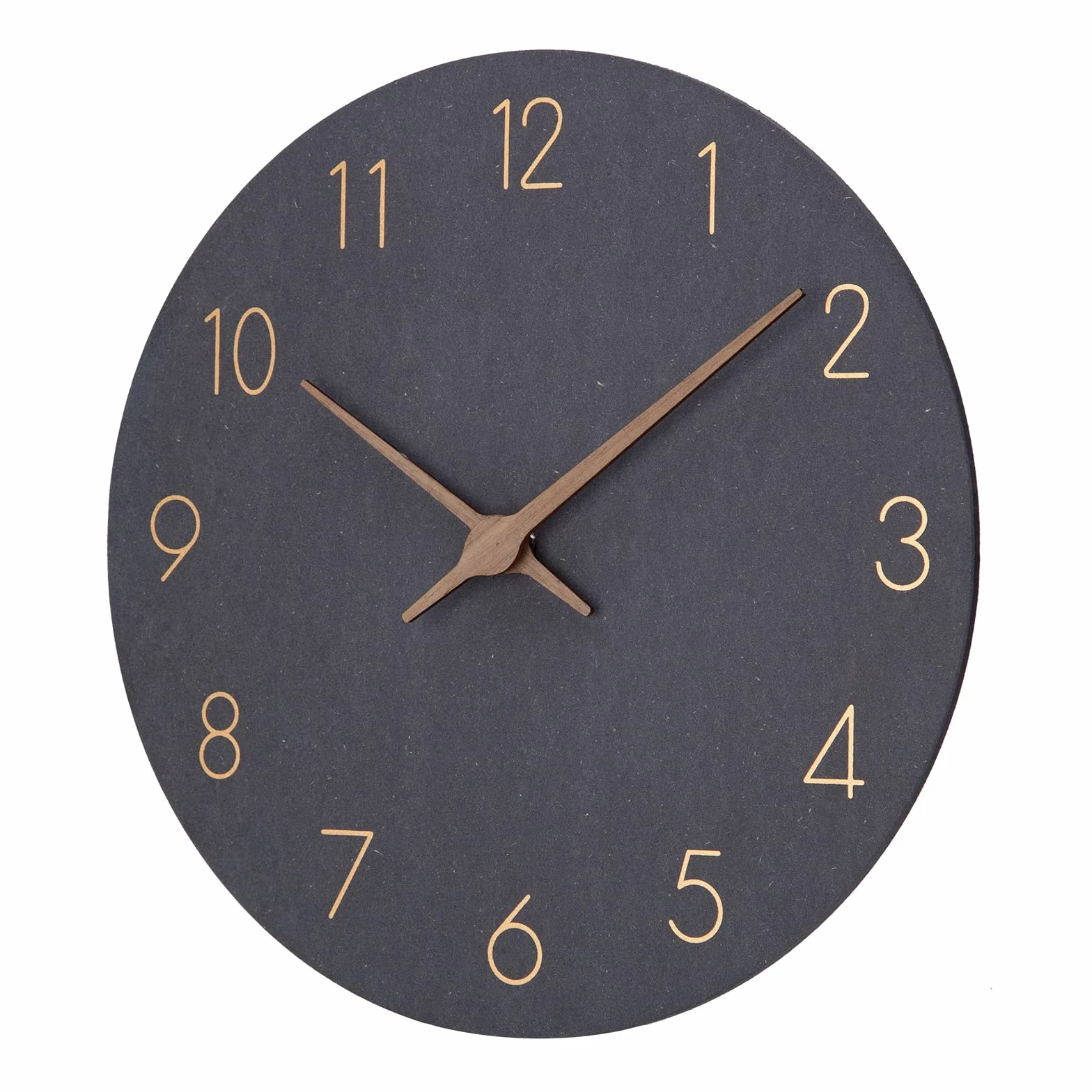 ACCSHINE Horloge Murale en Bois MDF Silencieux 30 cm Quartz Moderne Noir