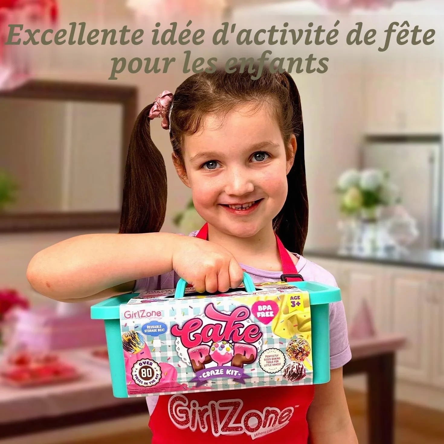 GirlZone Kit Pâtisserie Cake Pops Craze pour Enfants, Moule Silicone Cupcake, Cadeau Fille 10 ans