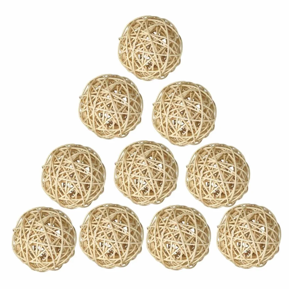 Boule de rotin en osier naturel 10 pièces décoration suspendue