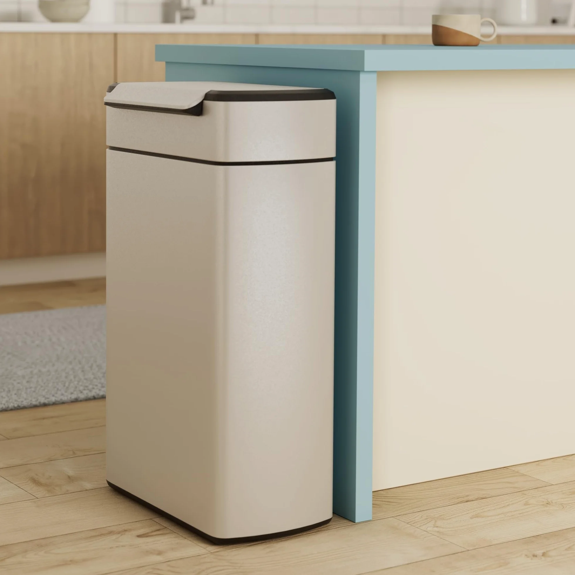 Simplehuman CW2018 poubelle de recyclage touch-bar acier inoxydable brossé 48 litres