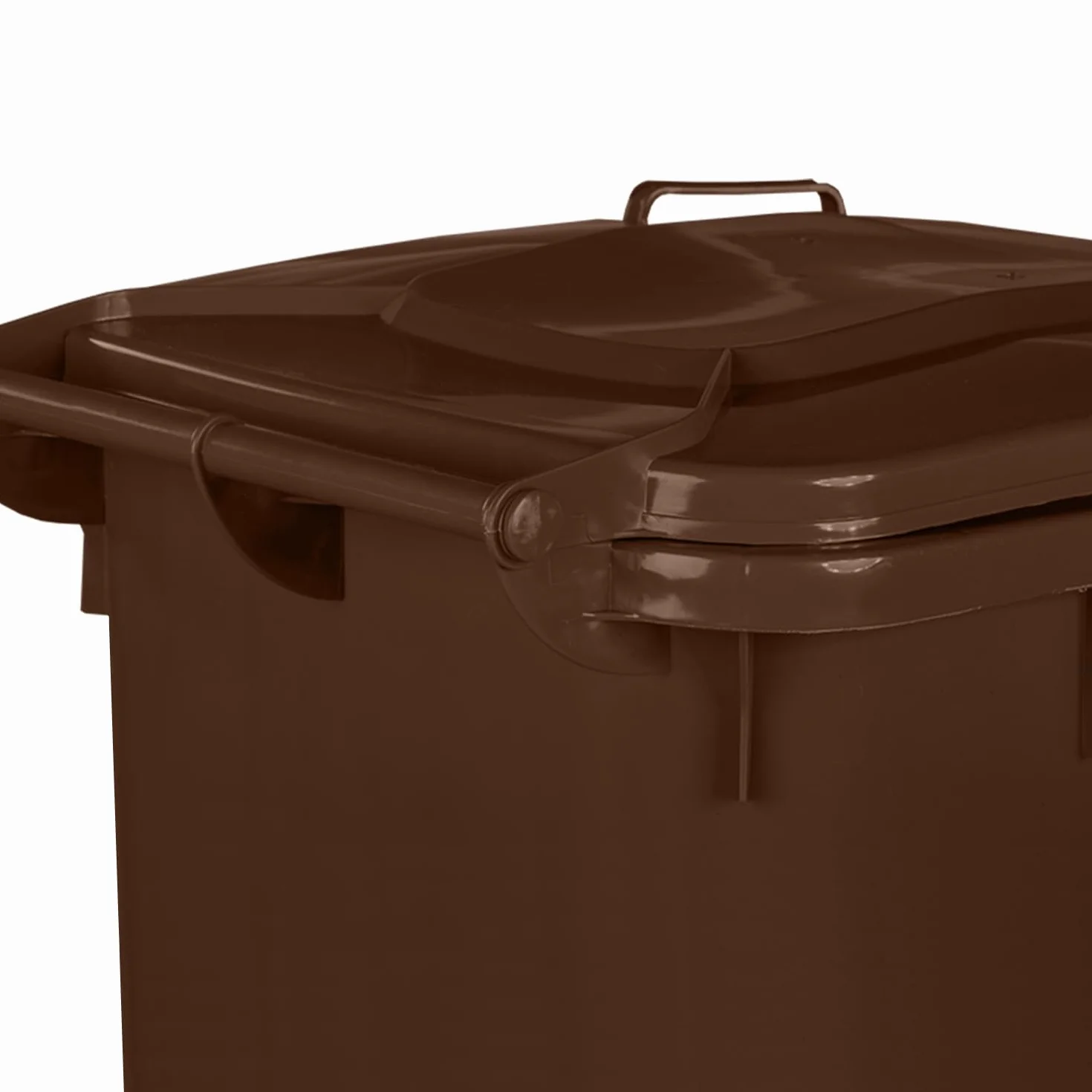 JESTIC Poubelle à roulettes 240 L Marron Tri Selectif garage XXL