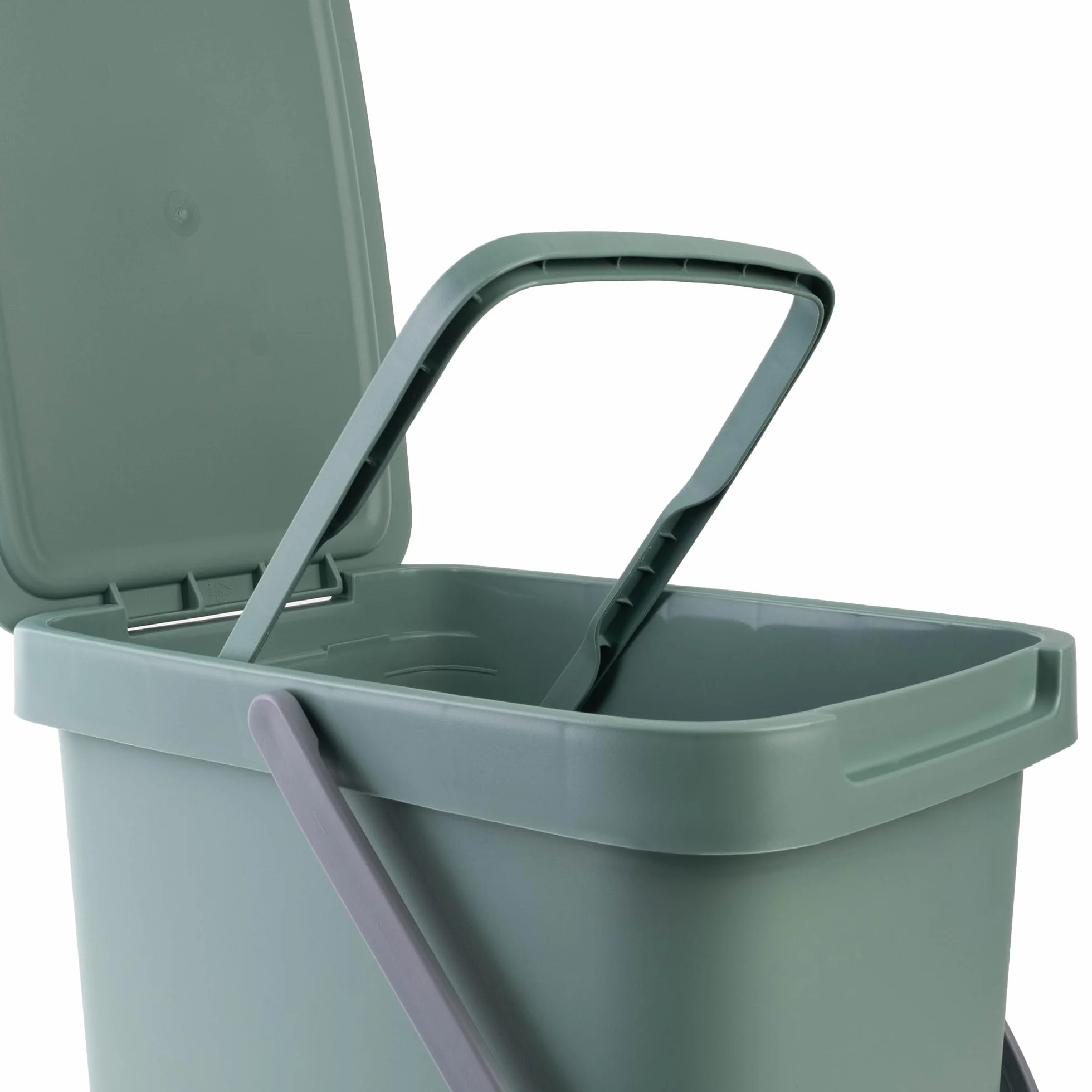 KADAX Poubelle 12 l Plastique rectangulaire avec Couvercle à charnière Vert