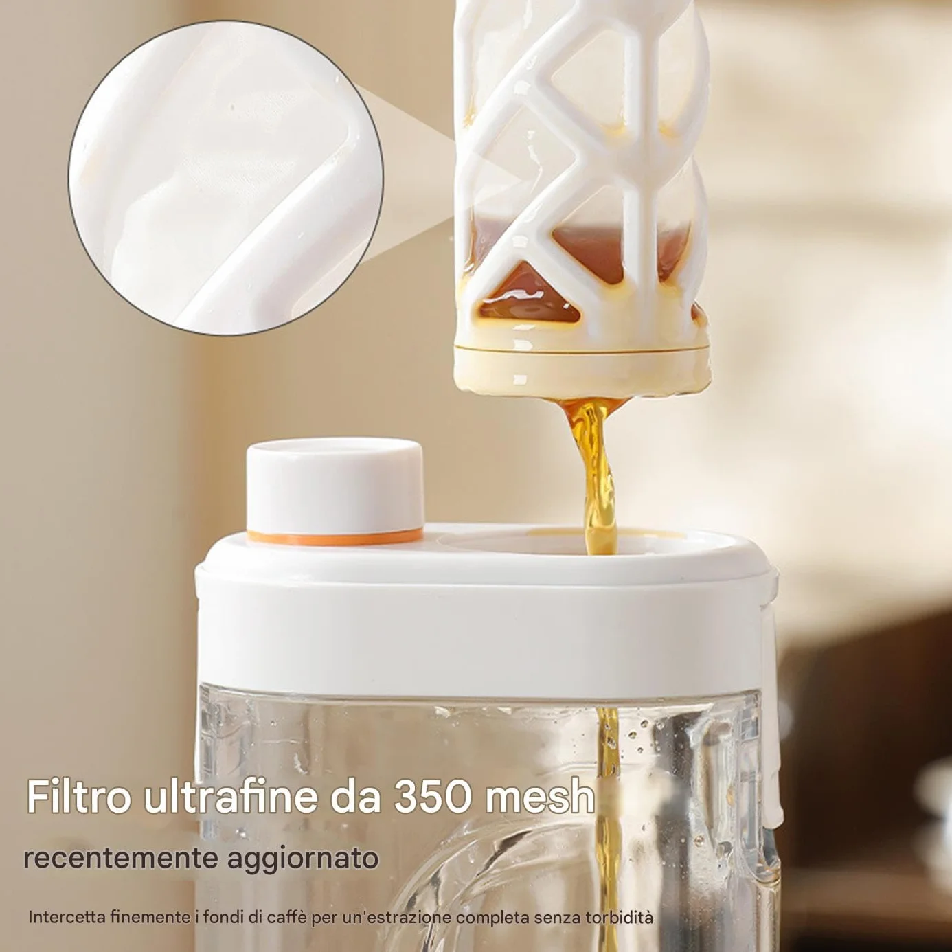 Machine à Café Cold Brew, Préparateur De Café Froid, Bouteille Hermétique Avec Filtre Fin 350 Mesh Portable