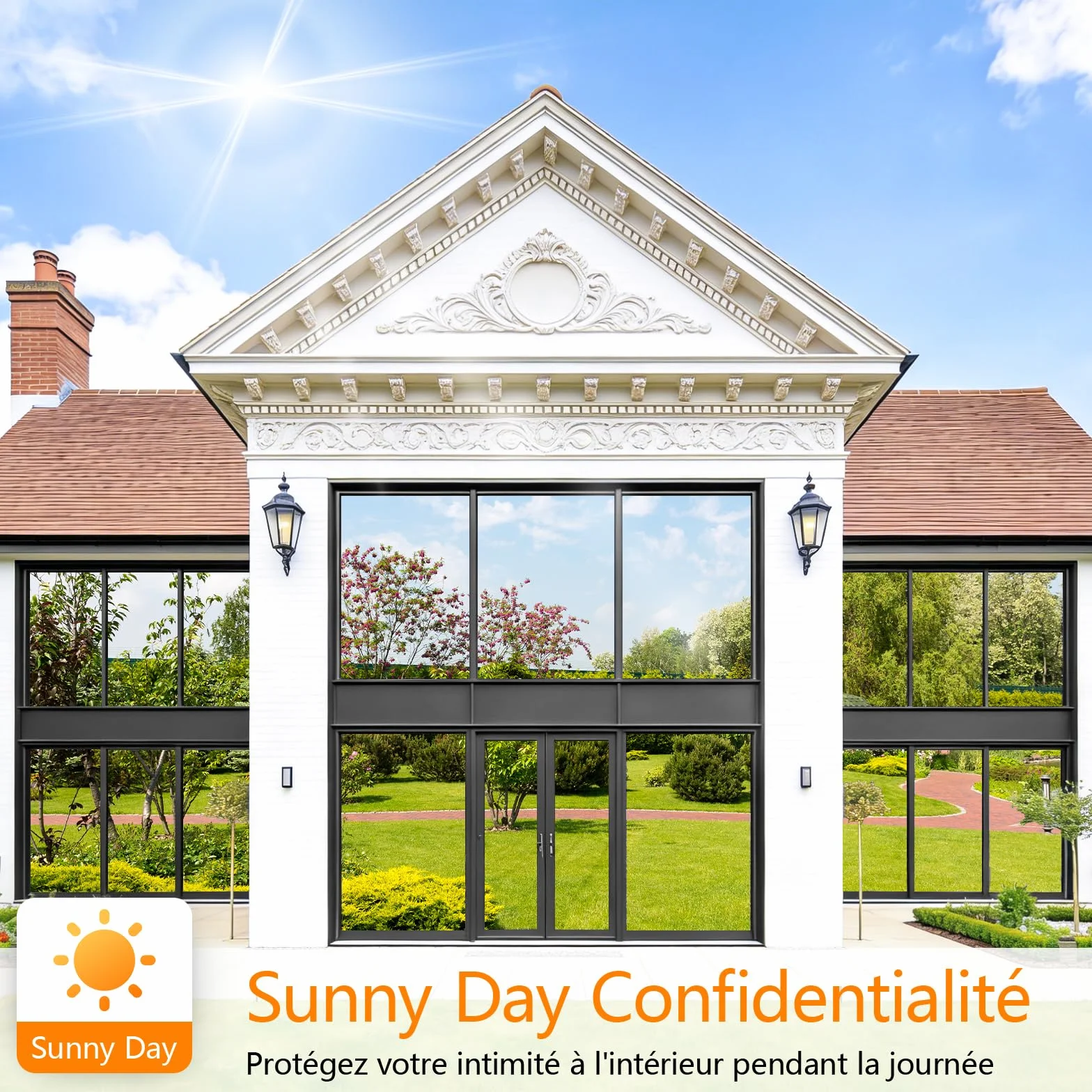 Film Fenêtre Anti Regard Miroir 44,5x200 cm Autocollant Anti UV Anti Chaleur Protection Solaire