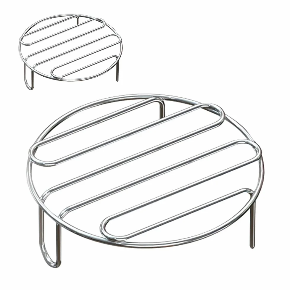 Grille de Refroidissement en Acier Inoxydable Rond 2 Pièces pour Cuisson et Rôtissage