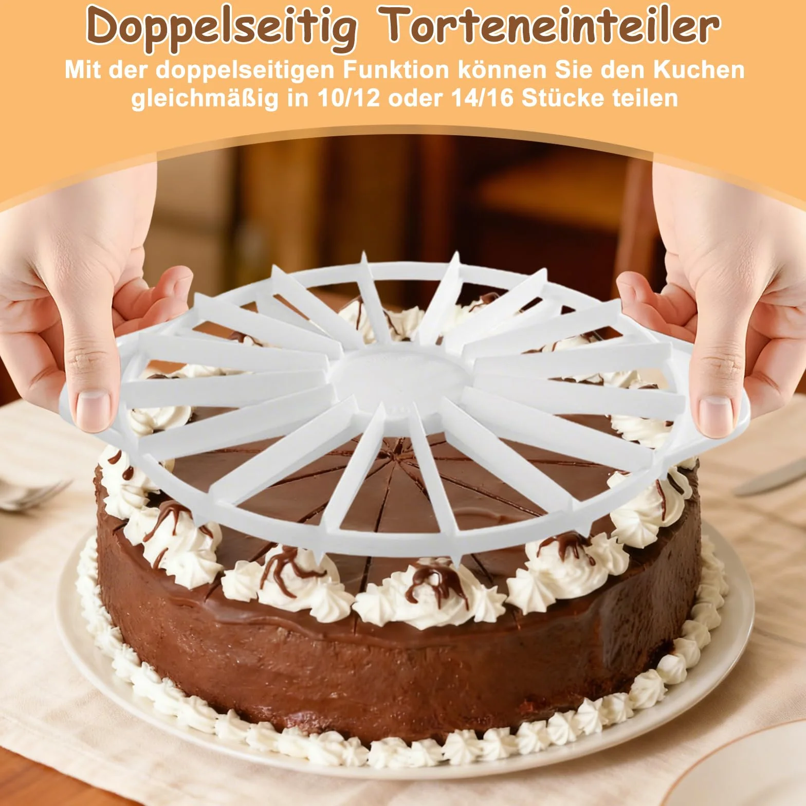 Foonary Séparateur à gâteau en 2 parties pour découper 10-16 parts, coupe-gâteau en plastique réutilisable