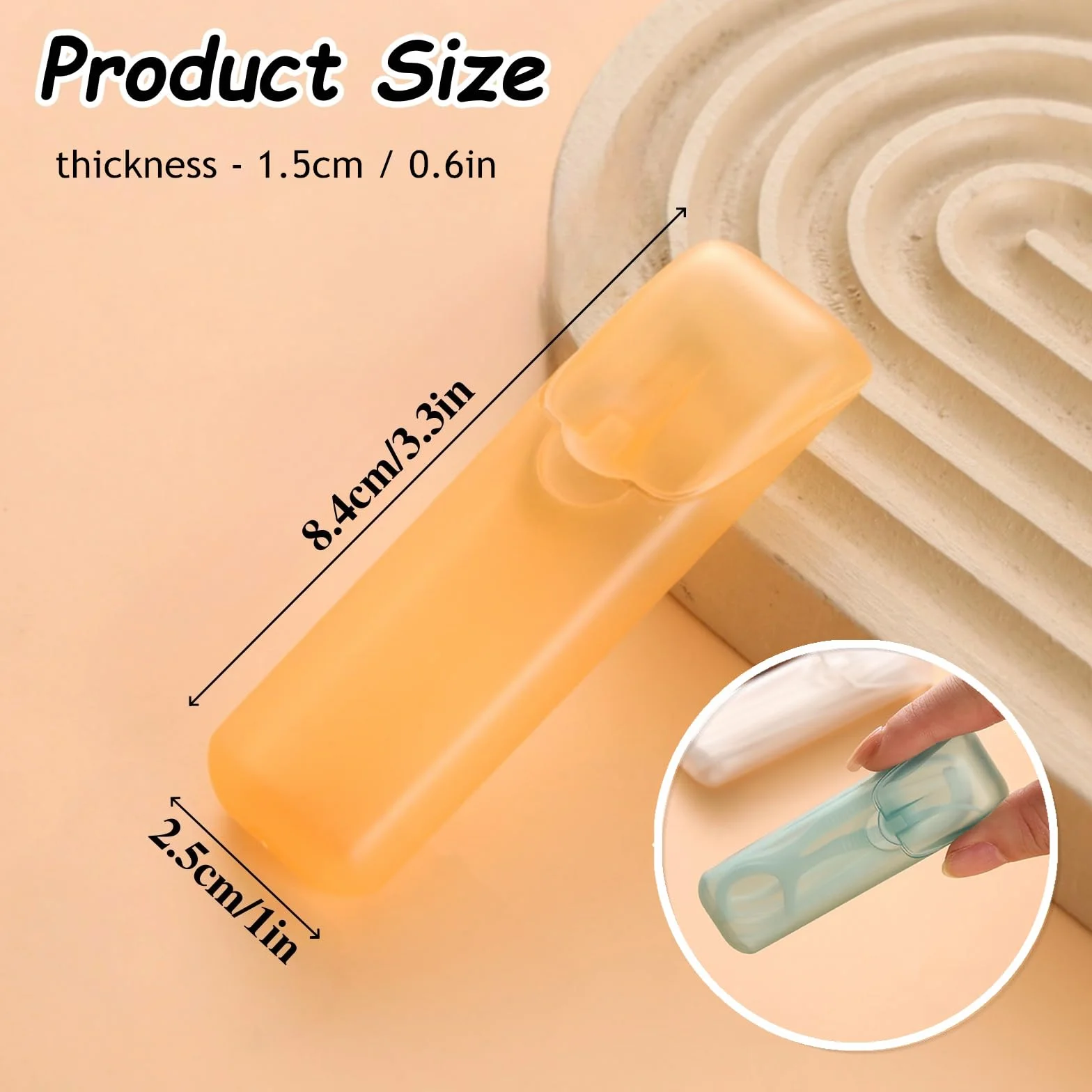 MANJIAMEI 6 Pièces Mini Porte-Cure-Dents Translucide Portable Format de Poche Distributeur à Fil Dentaire Multifonction