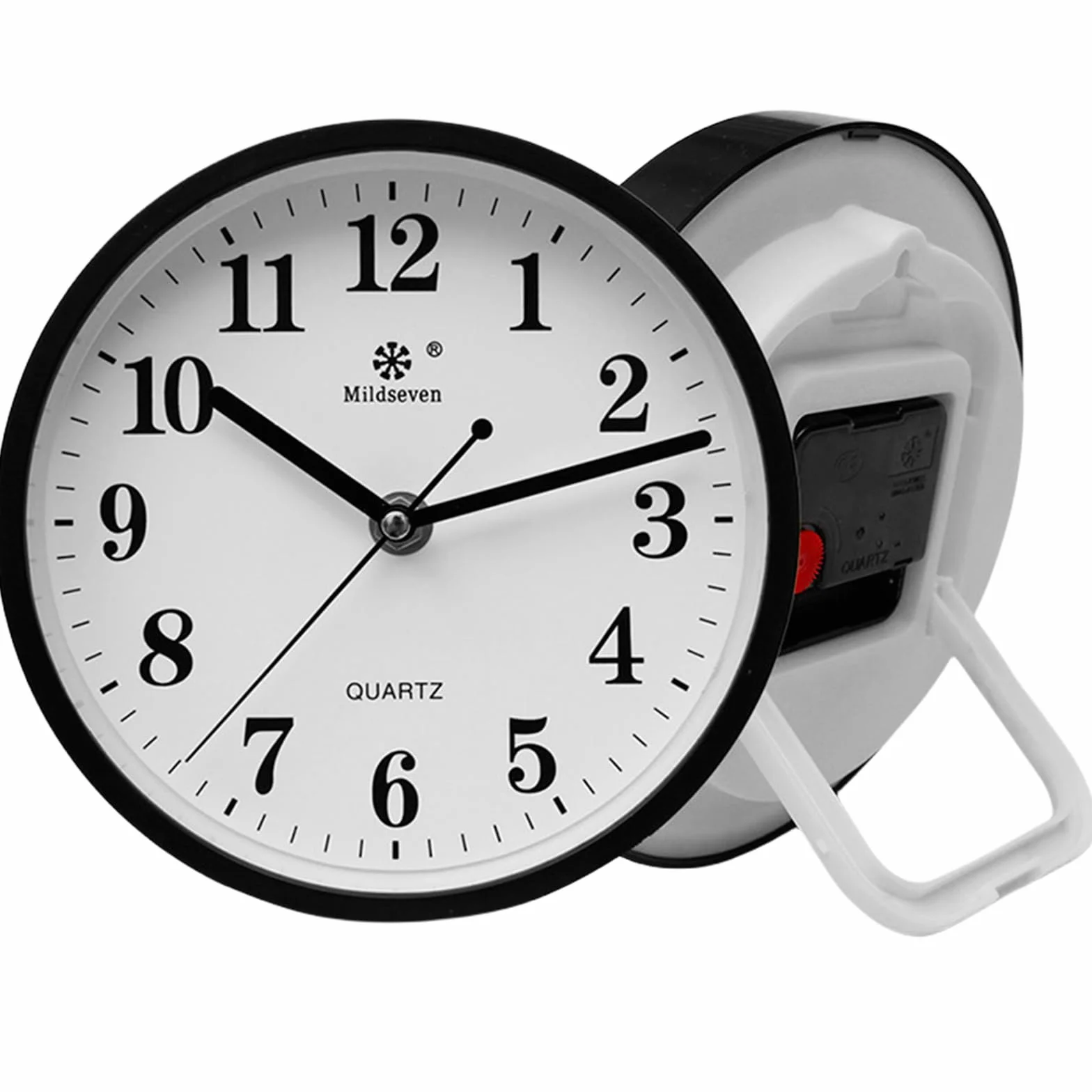 Grande horloge murale à quartz silencieuse moderne noire pour cuisine salon bureau