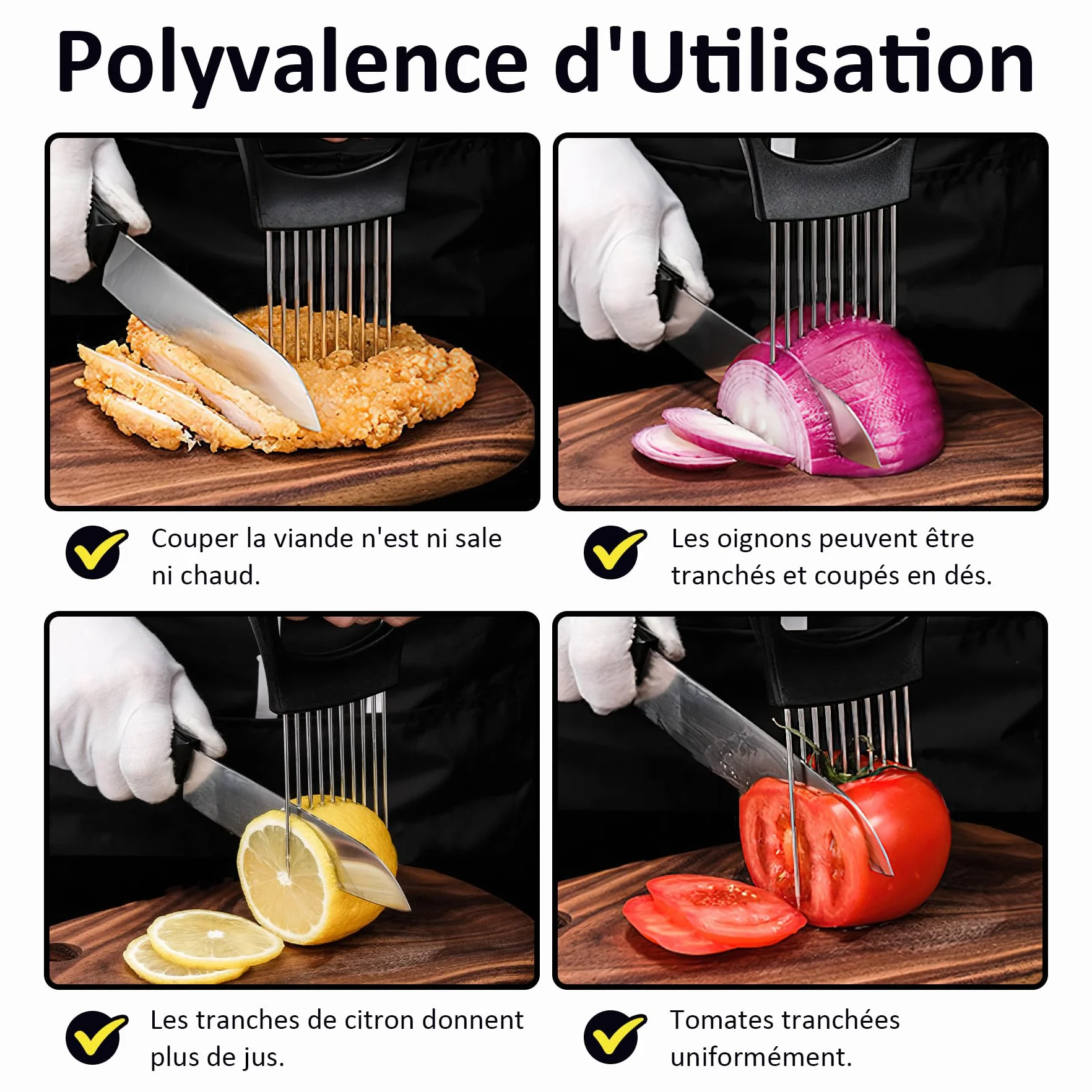 Brelet Lot de 2 Coupe Oignon Manuel en Acier Inoxydable pour Trancher Légumes Gadget Cuisine