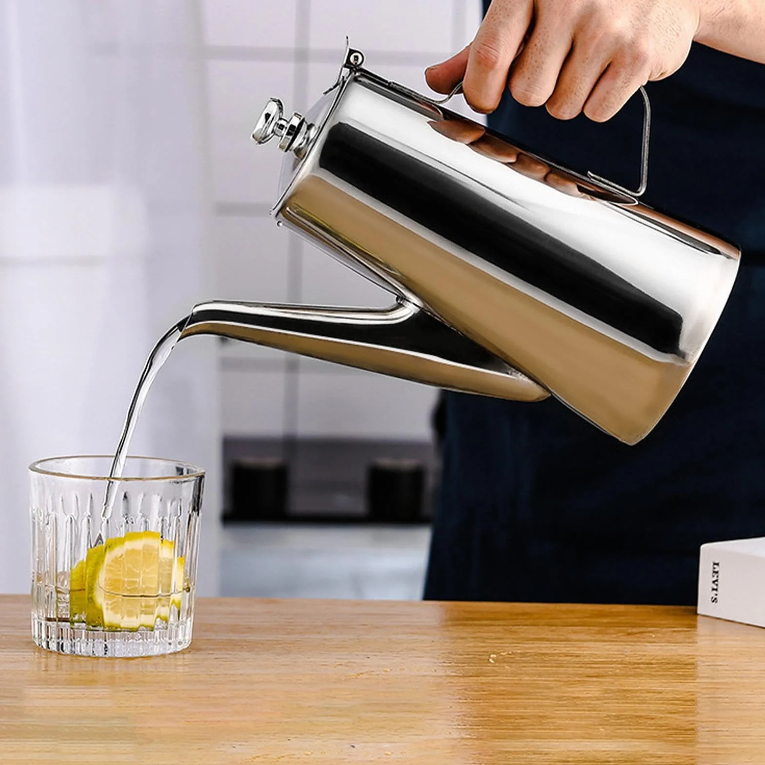 Pot à café en acier inoxydable carafe à boisson bouilloire d'eau froide pour maison bar hôtel