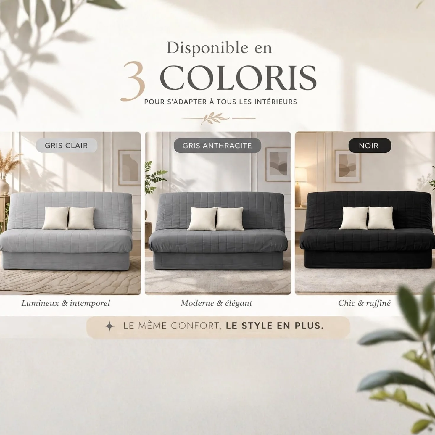 Housse De Clic Clac Matelassée Anthracite