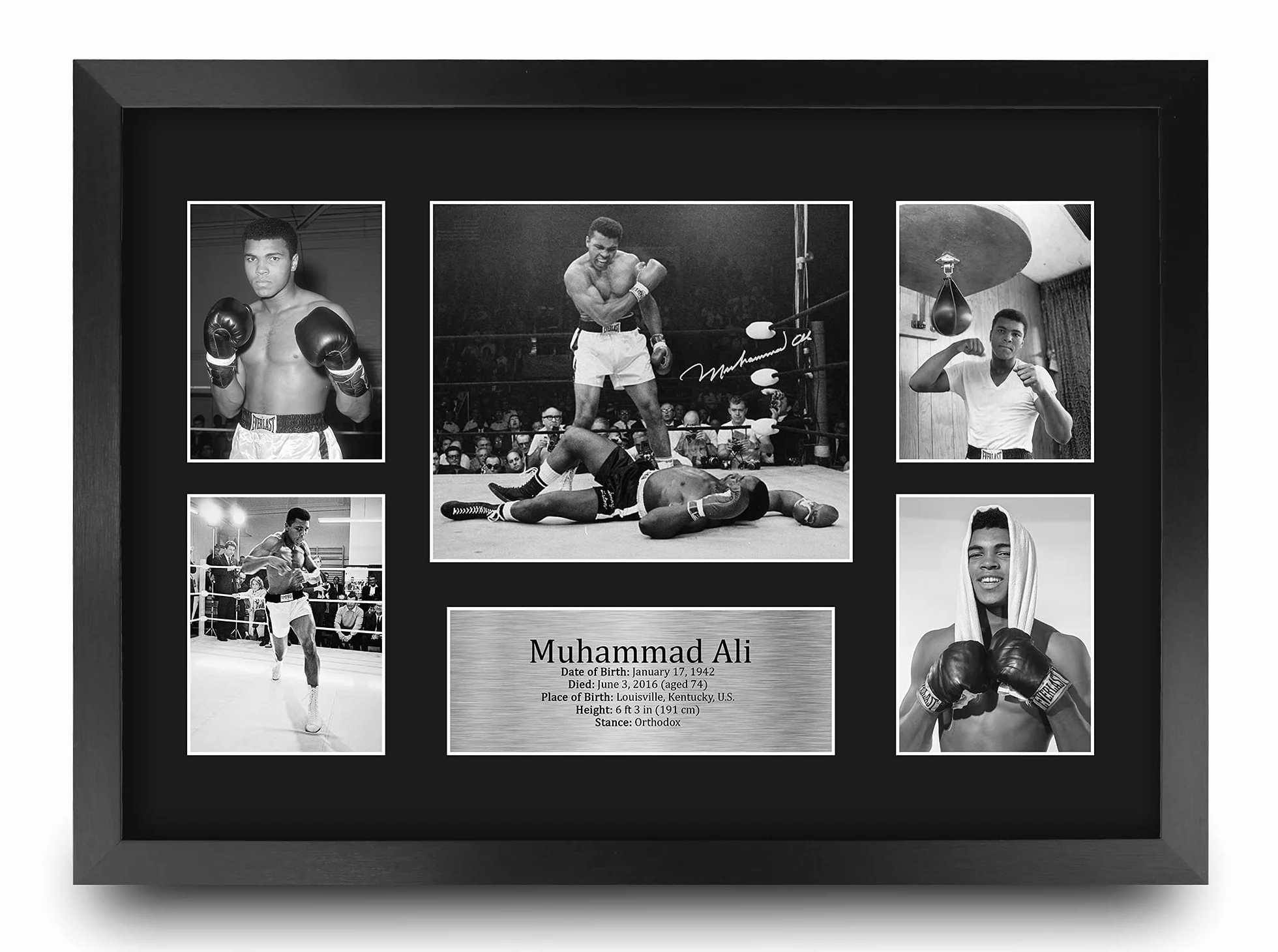 Muhammad Ali Photo Autographe Signée Imprimée A3 Encadré
