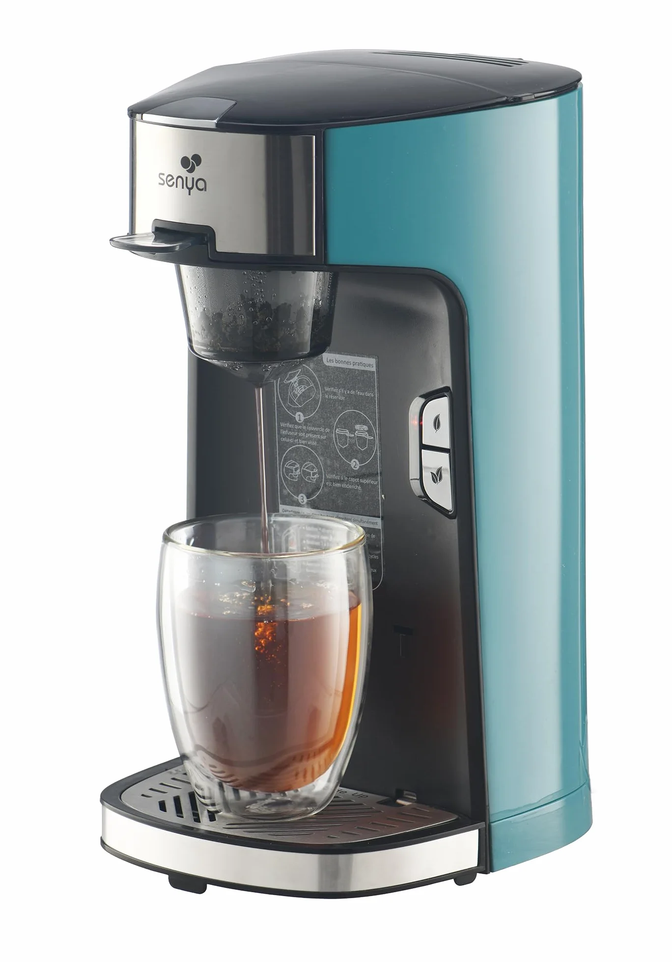 Machine à thé Tea Time SENYA, théière électrique 1415 W avec infuseur amovible