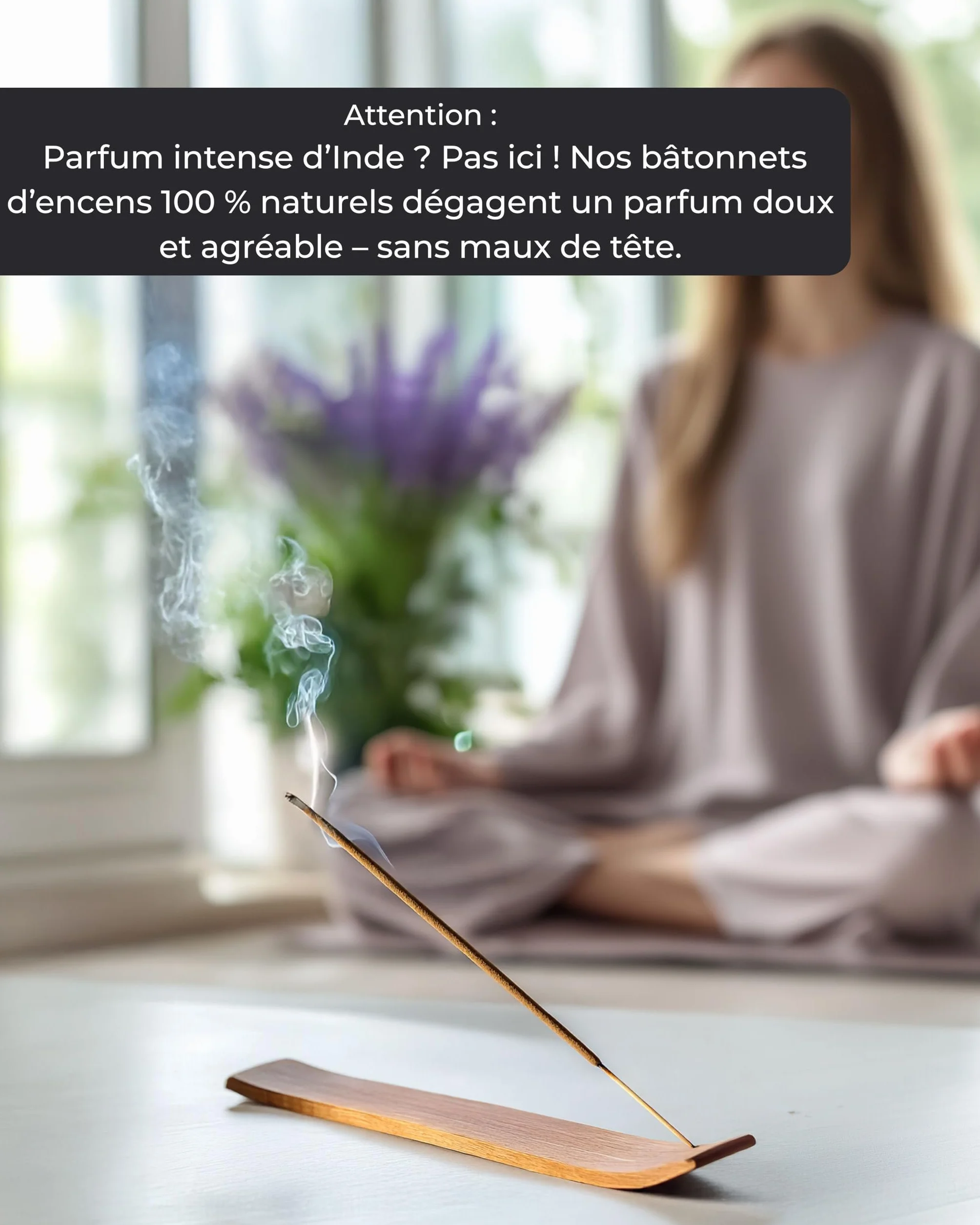 Incensera Encens Lavande 100 Batonnets Naturels Relaxants – Baton Naturel Non Toxique pour Sommeil Méditation Yoga