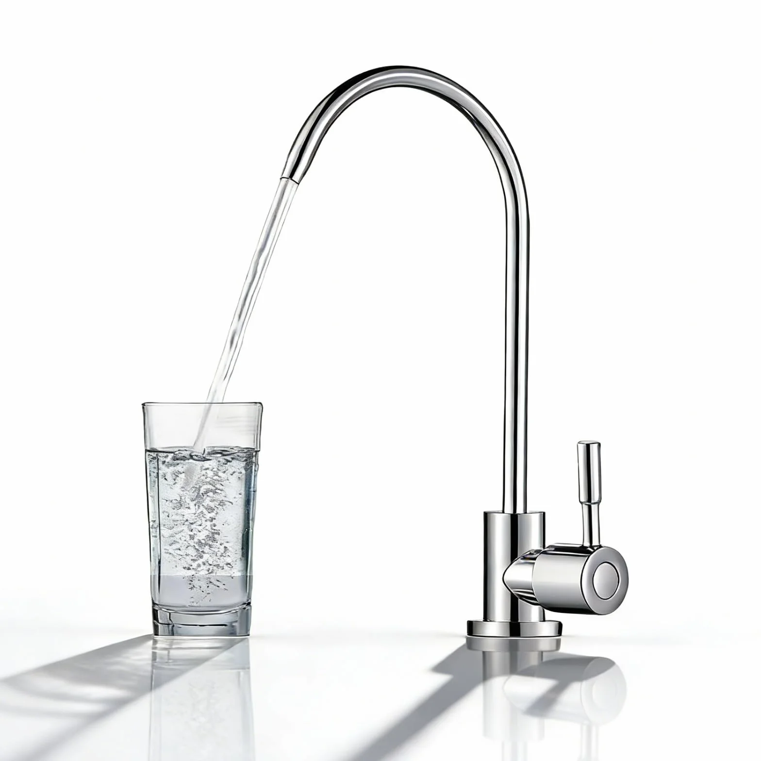 Robinet de Filtre à Eau Inox 1/4", 360° Pivotant pour Osmose Inverse Sous Évier