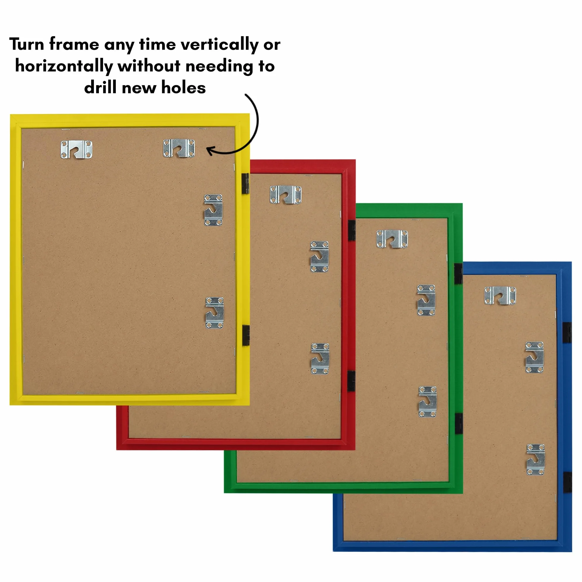 Americanflat Lot de 4 cadres d'art à chargement frontal 21,6 x 27,9 cm avec passe-partout 25,4 x 31,8 cm sans passe-partout