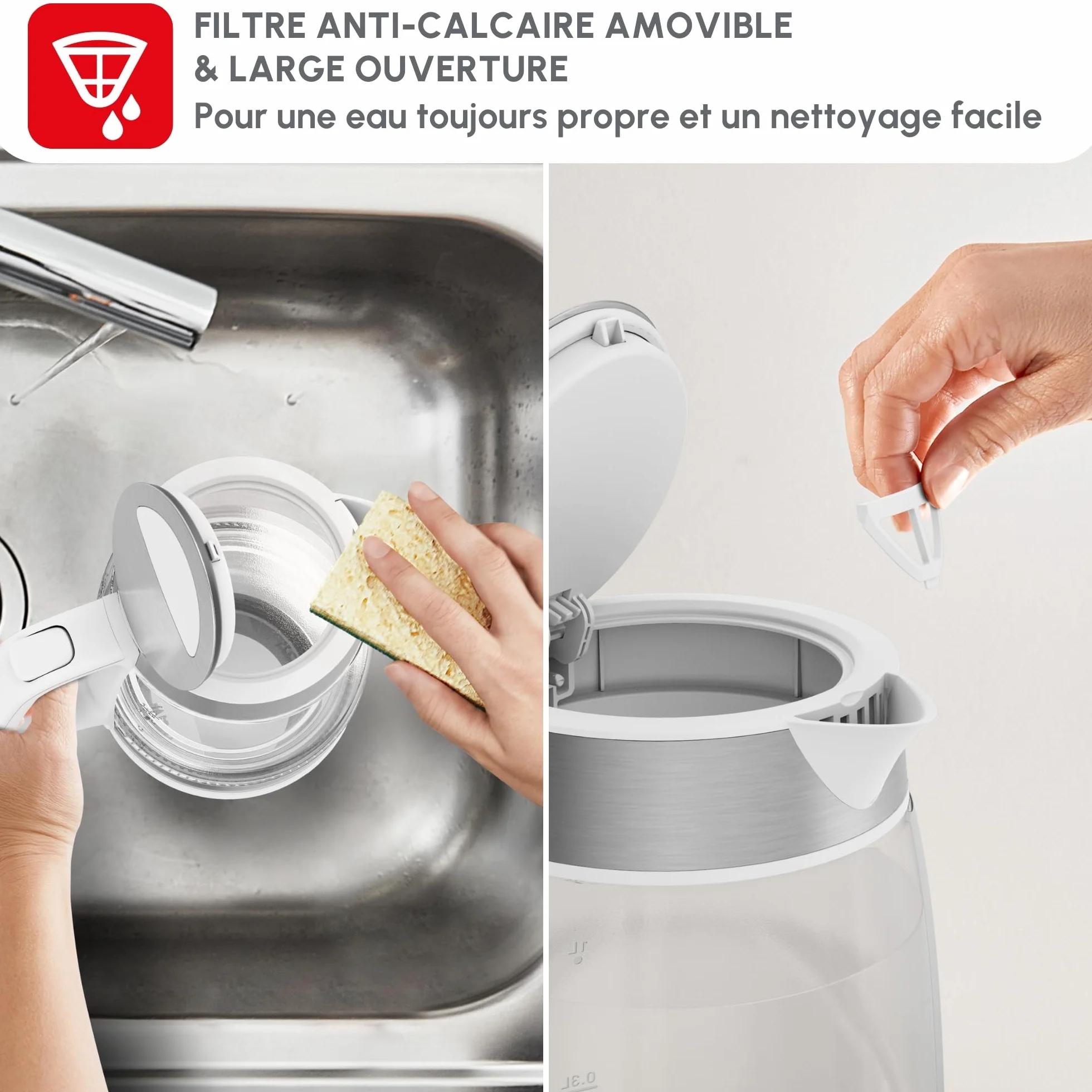 Moulinex Bouilloire Électrique 1,7 L Verre, BY6R5130
