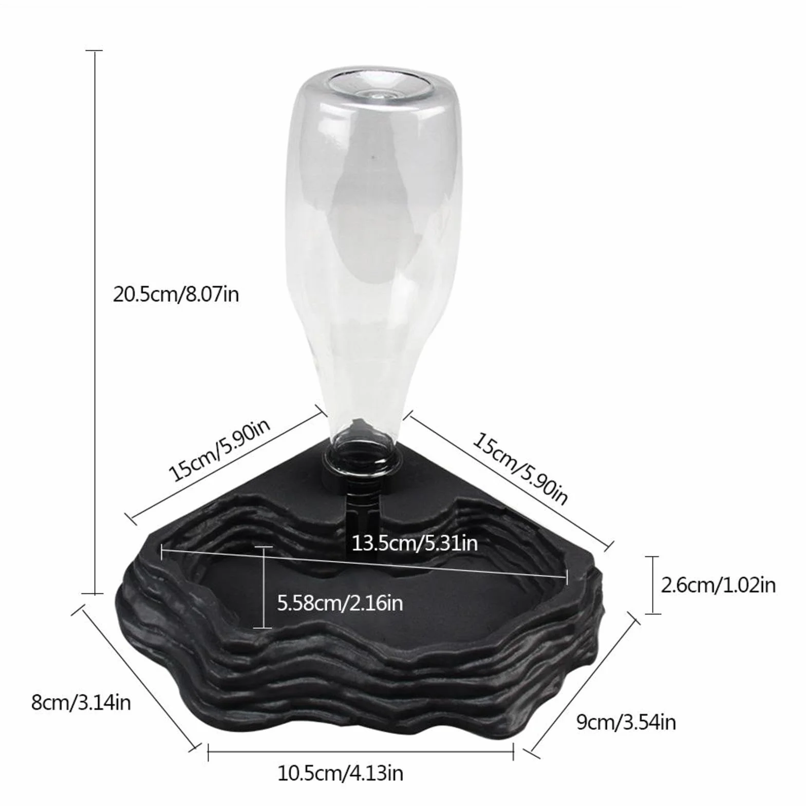 Distributeur d'eau pour reptiles Fontaine automatique pour terrarium cascade siphon amphibien bol à boire