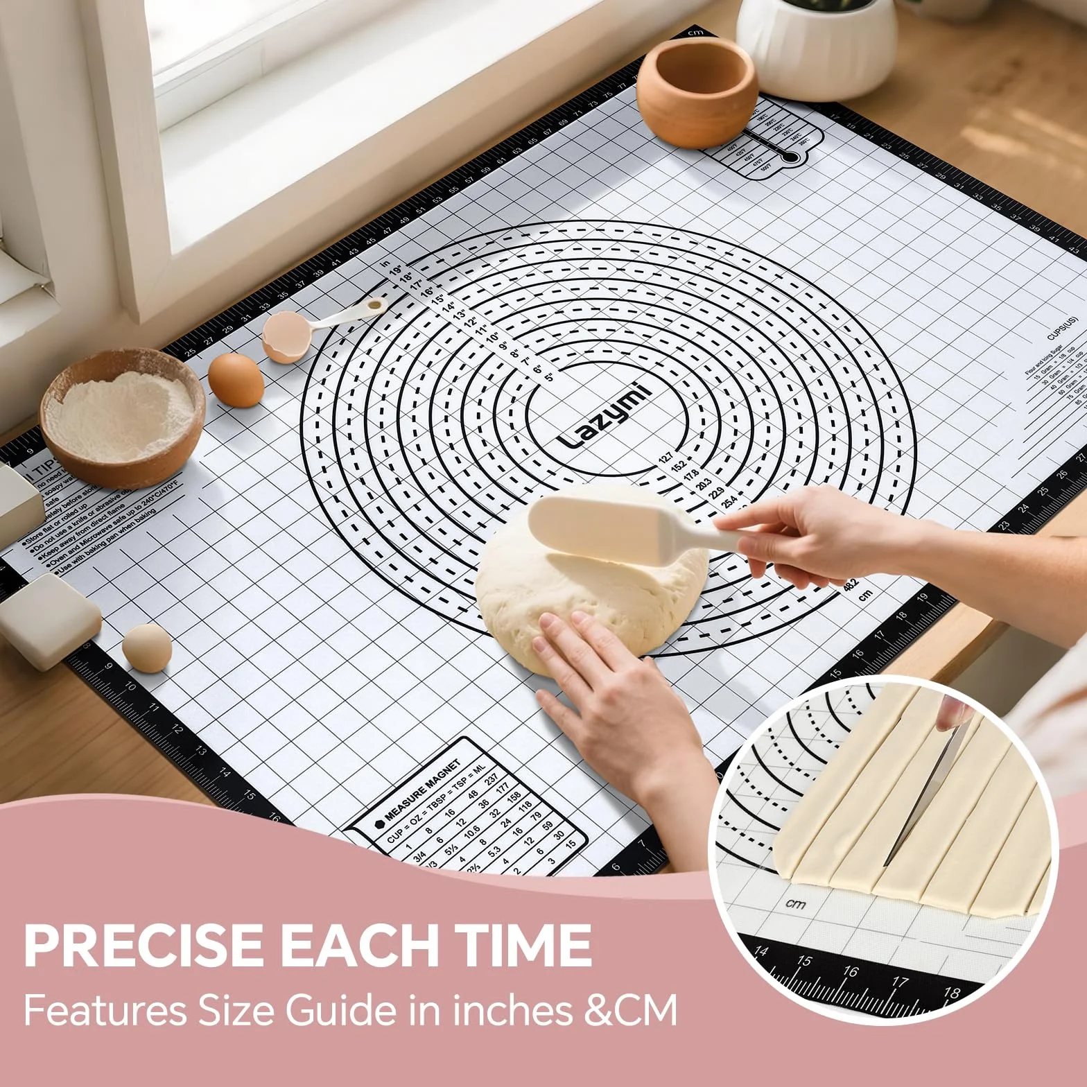 Grand Tapis Silicone Patisserie 91 x 61 cm Antidérapant Antihafte Tapis de Cuisson Four Noir