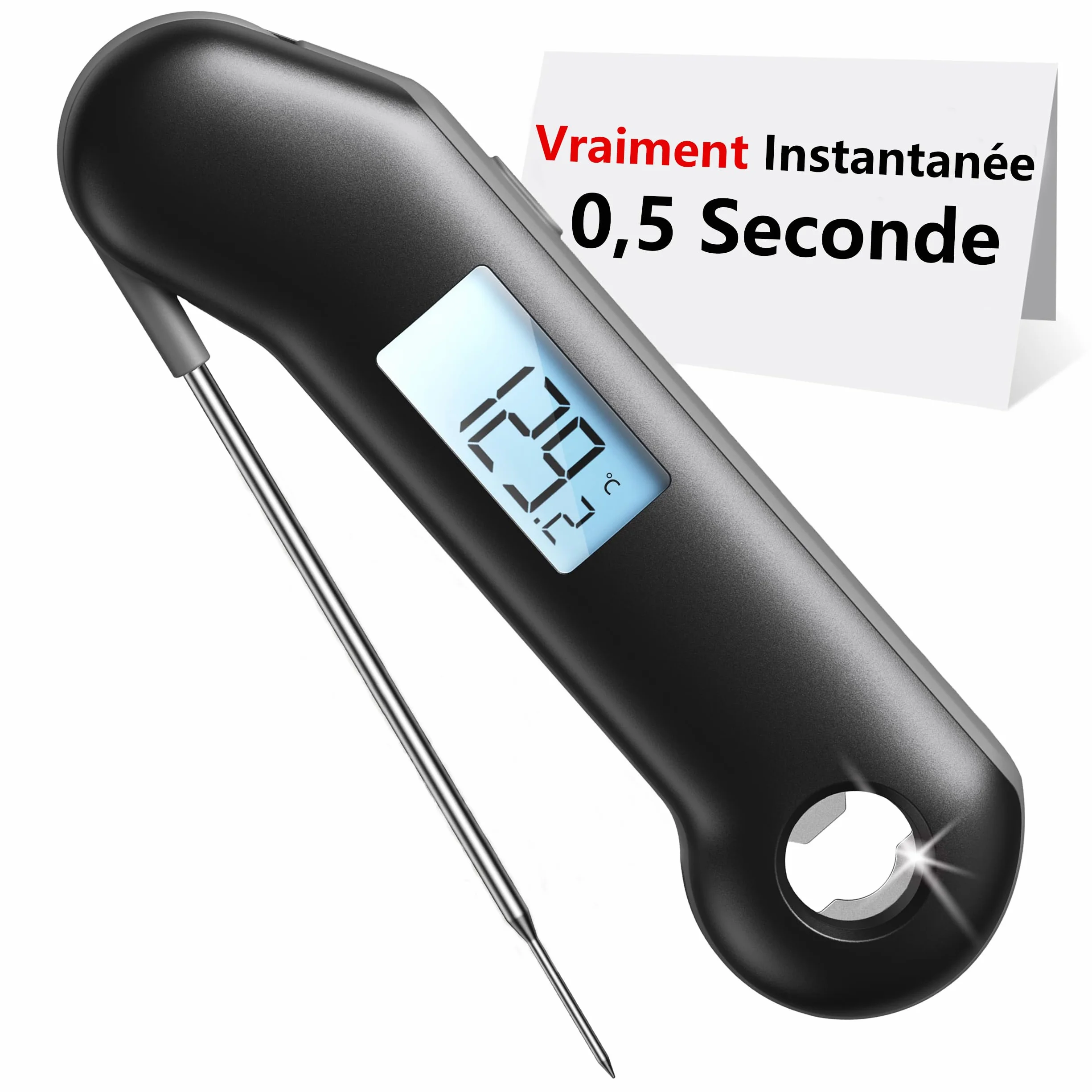 ThermoMaven F1 Turbo Thermomètre de Cuisine Numérique, 0,5s Lecture Instantanée, Précision ±0,3°C, Étanche IP67