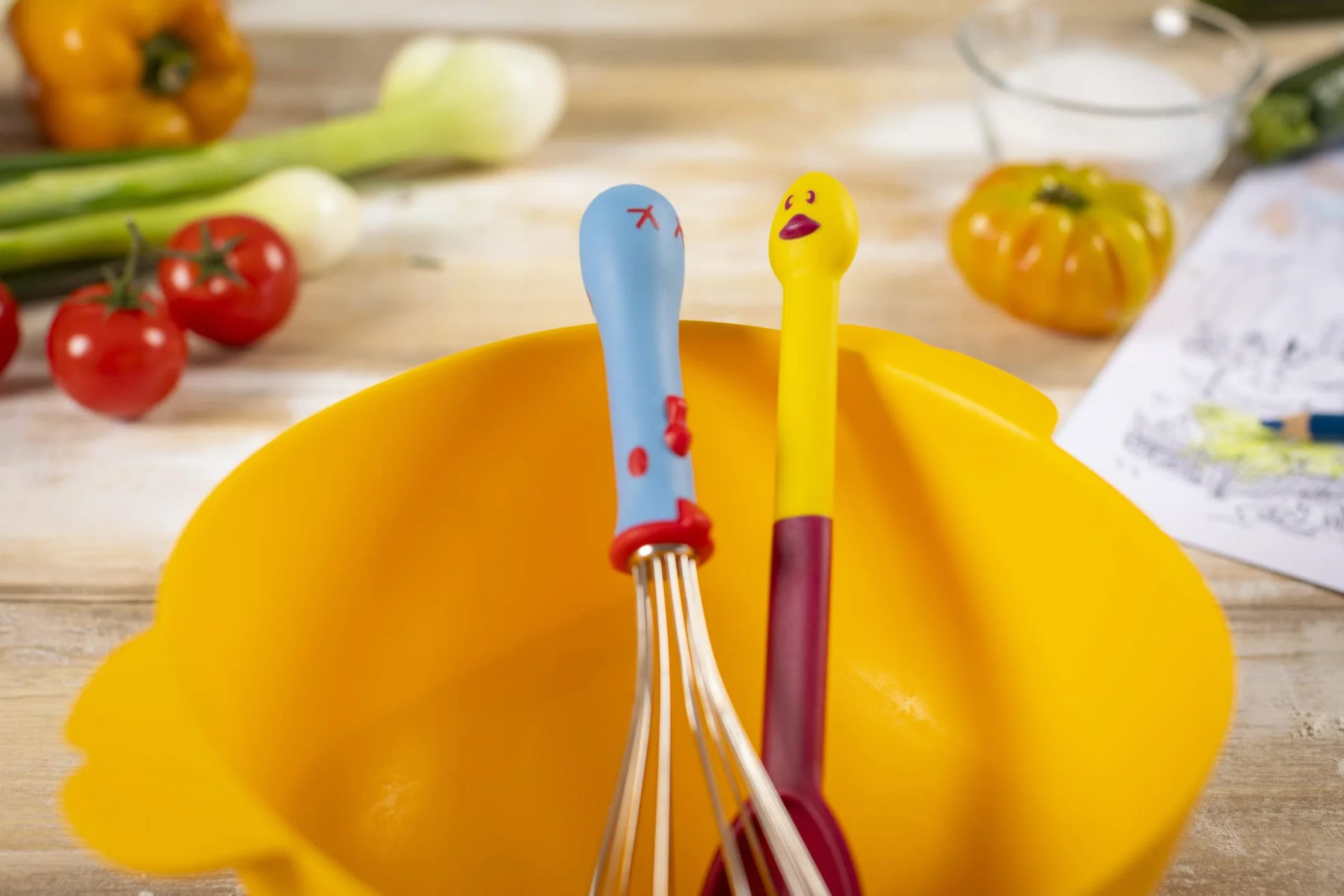 KUHN RIKON Kinderkitchen Kit de mélange 3 pièces Jaune Rouge Bleu