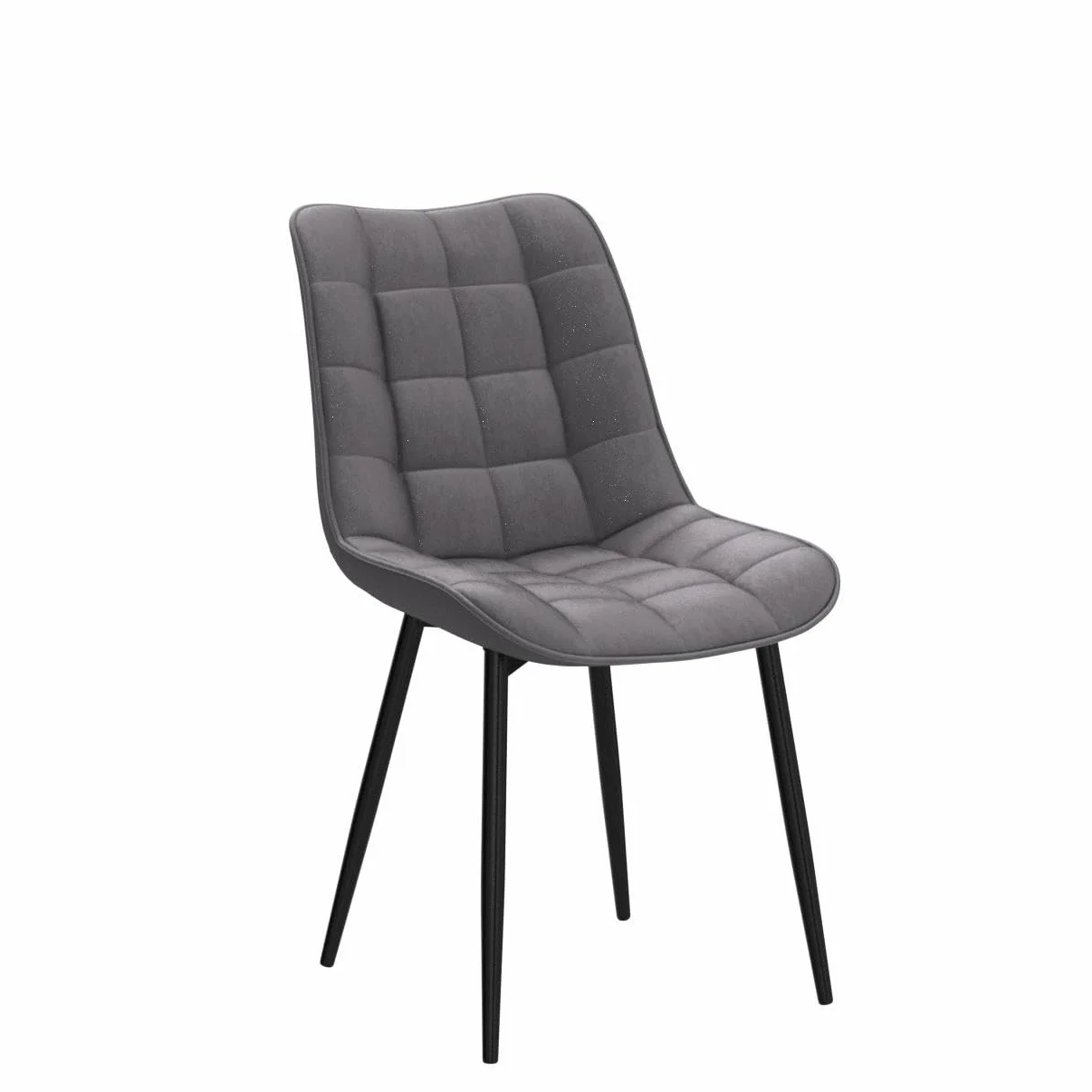 WOLTU Chaise de Salle à Manger Design Moderne Velours Gris Foncé