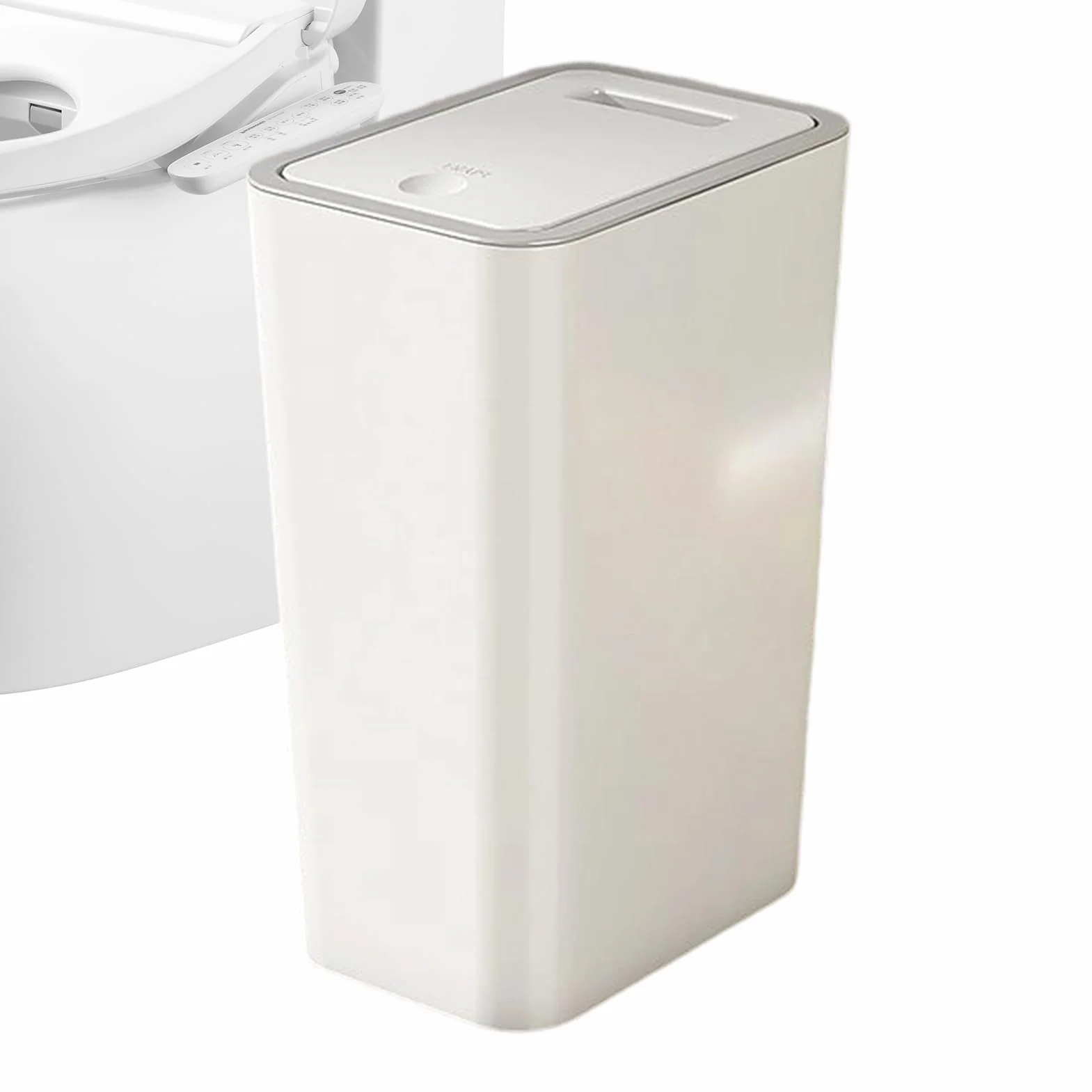 Poubelle avec couvercle 10 L - Poubelle compacte pour salle de bain, chambre