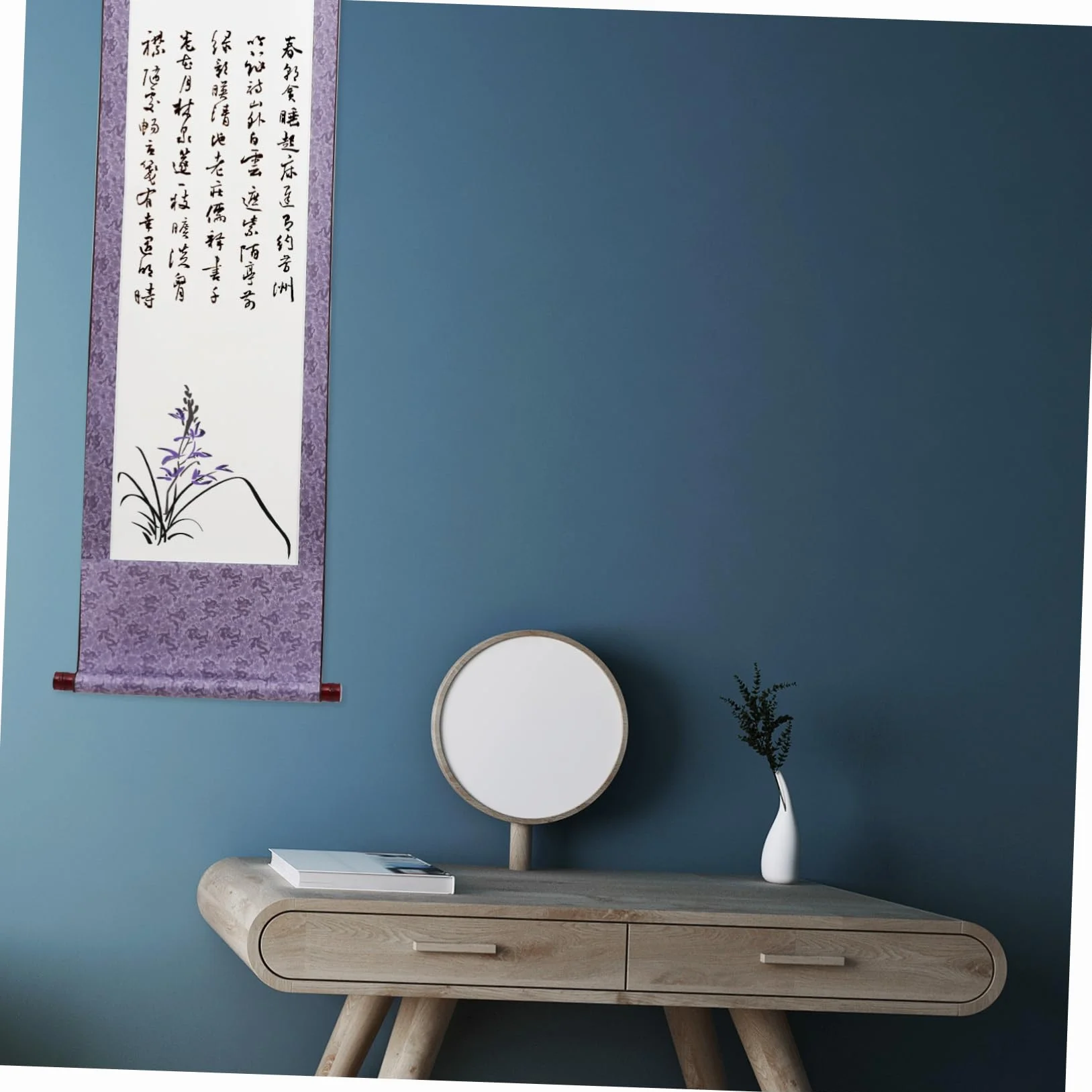STOBOK Papier Calligraphie Rouleaux Papier Xuan Imitation Soie Bleu pour Peinture et Écriture
