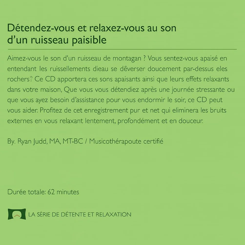 Ruisseau de montagne apaisant – Enregistrement naturel – Bruit blanc pour relaxation et sommeil