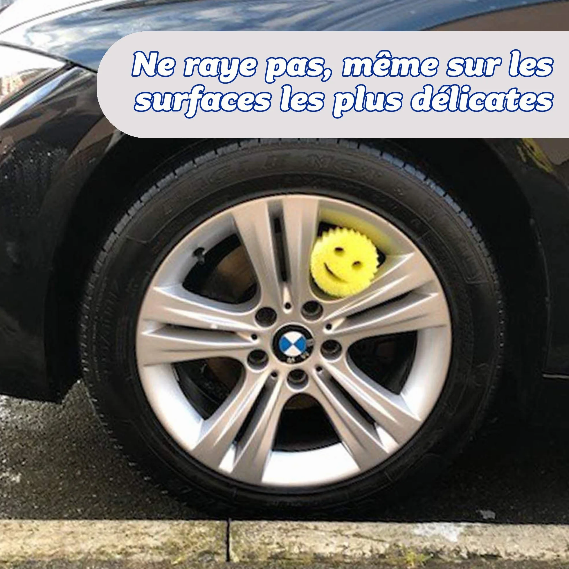 Scrub Daddy Original Éponge à Récurer Smiley Anti Rayure Antibactérienne Lot de 2 Jaune