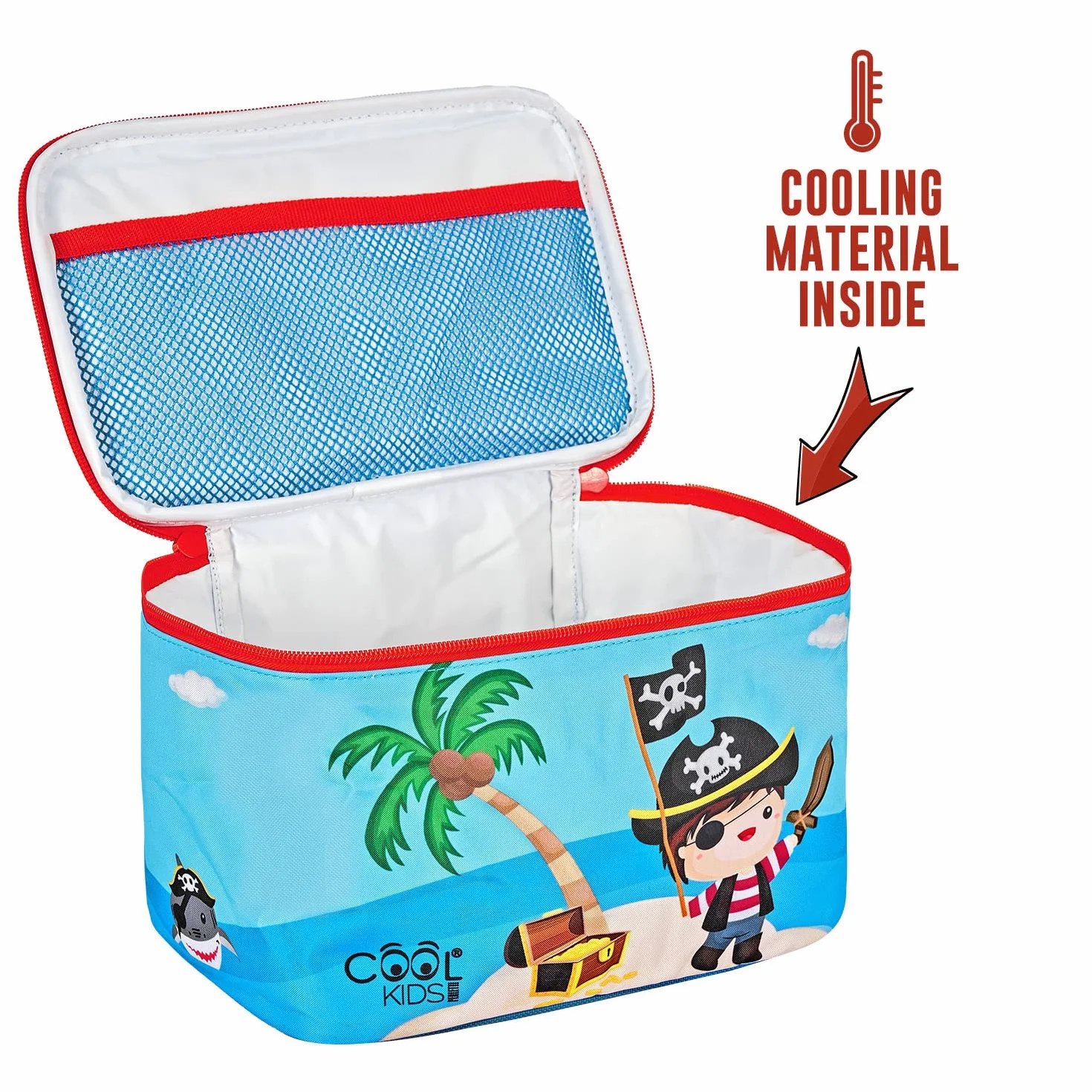 PERLETTI Boite a Gouter Enfant Imprimé Pirates 15x23x15cm Sac Isotherme Repas Lavable Ecole