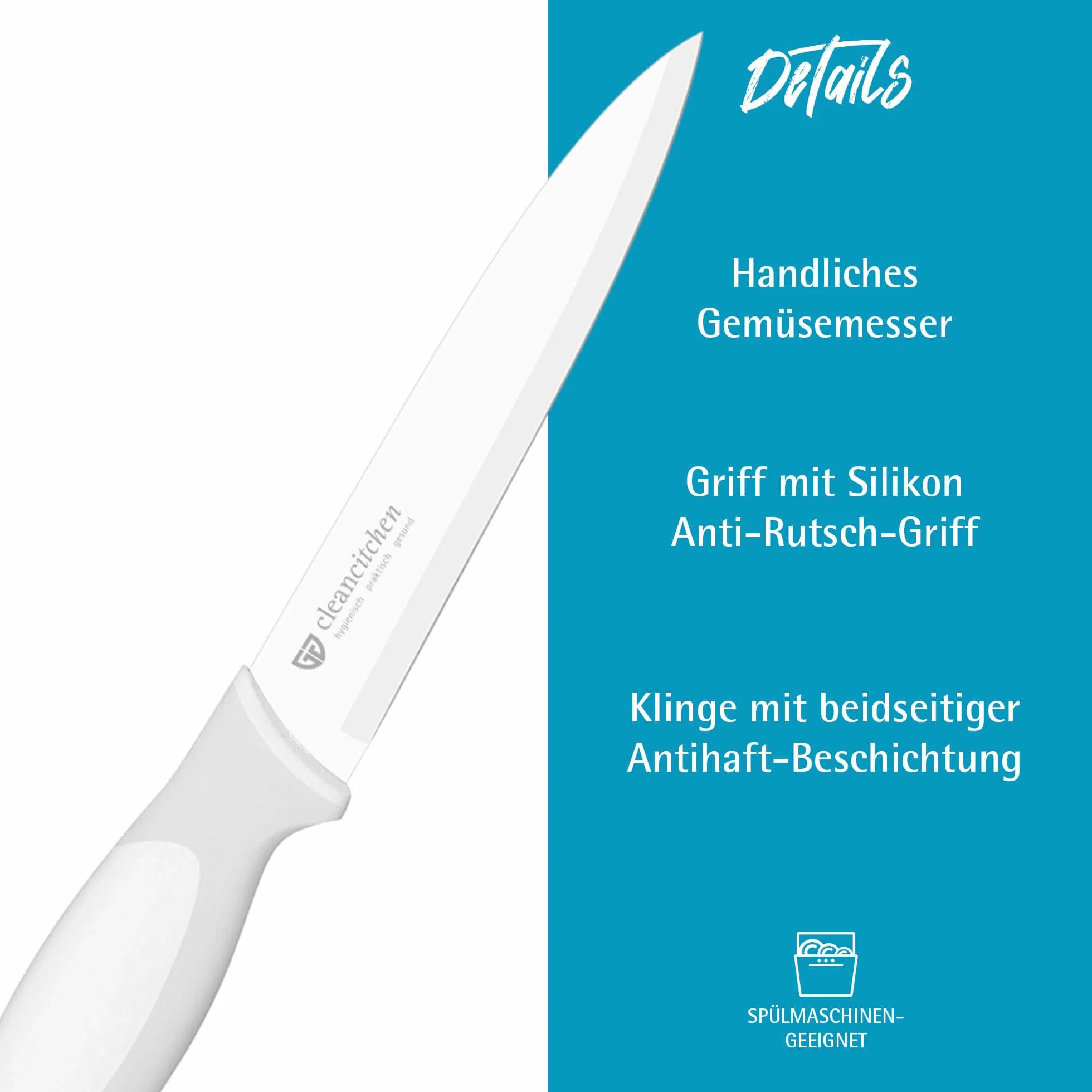 GRÄWE couteau anti-bactérien 5" (12,7 cm) blanc