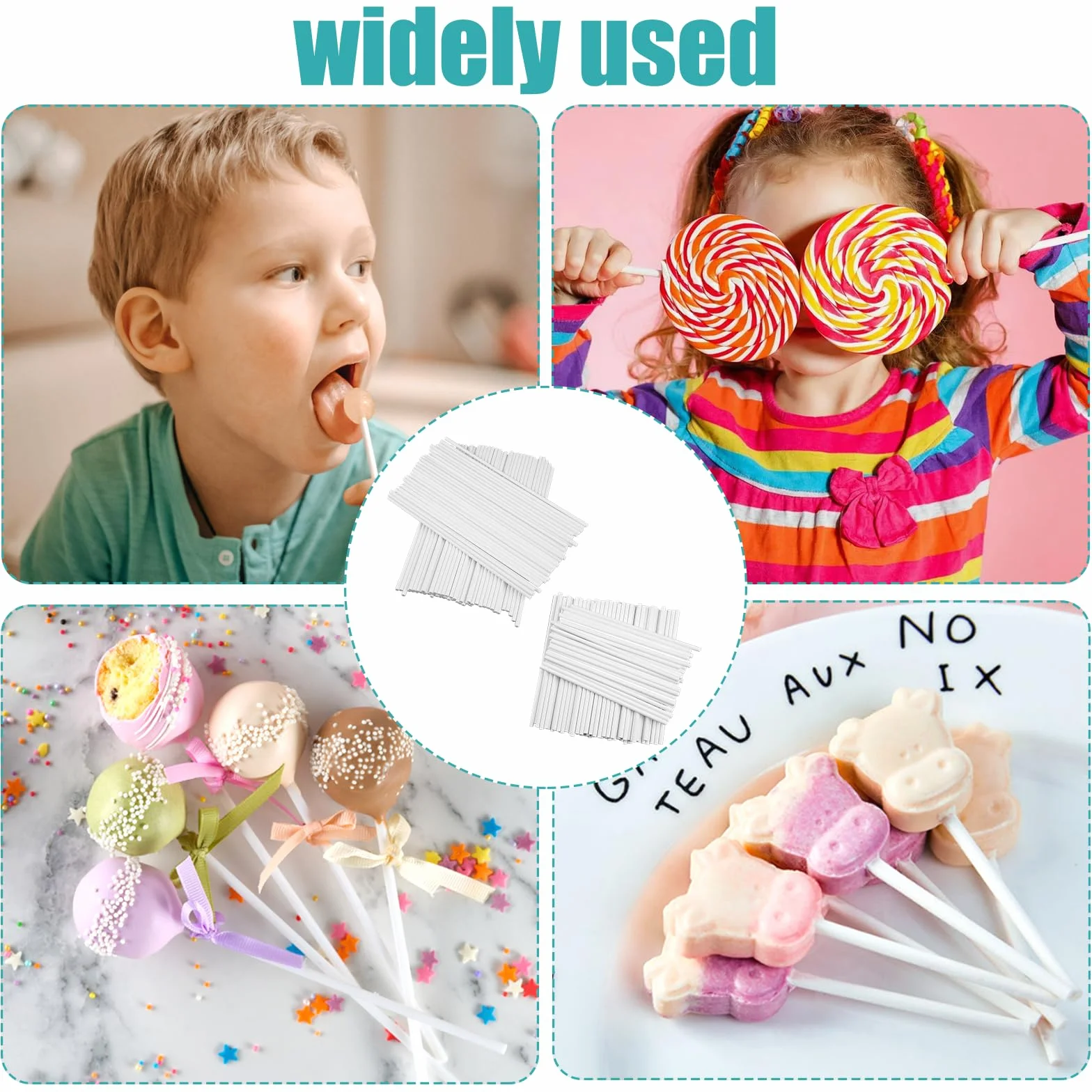 Baton Sucette Pop Cake 200 Pièces 10 cm 15 cm Bâtonnets en Papier Alimentaire pour Gâteaux Desserts