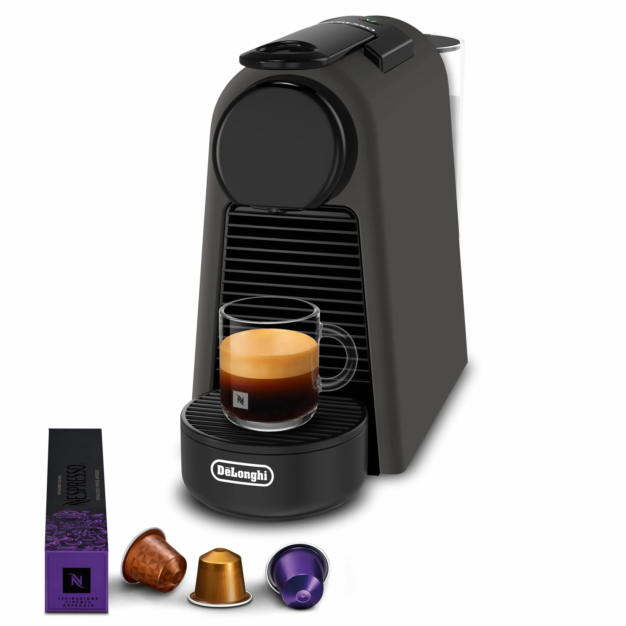 De'Longhi Nespresso Essenza Mini Machine à Café à Capsules, Pression 19 Bars, Noir Mat (EN85.BKMT)
