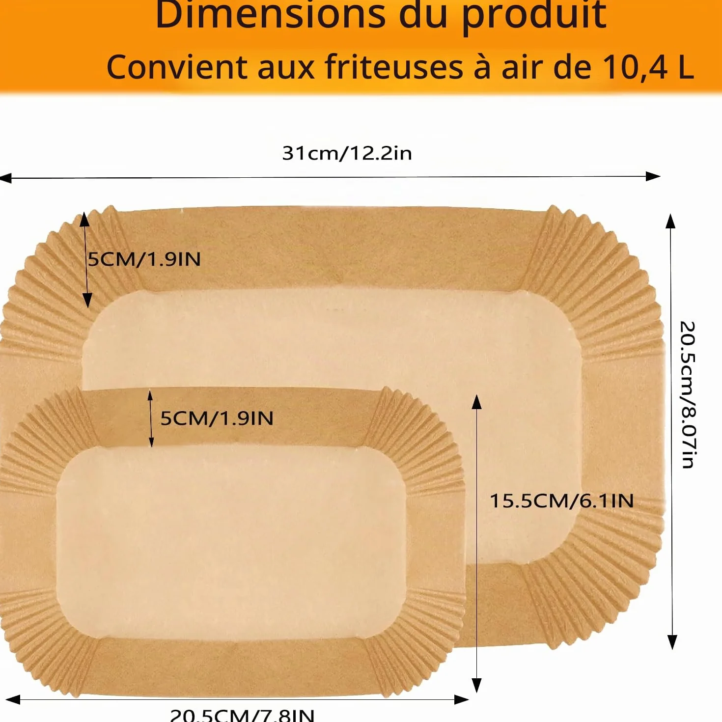 Papier Cuisson pour Ninja Air Fryer 10,4L AF500EU 160pcs