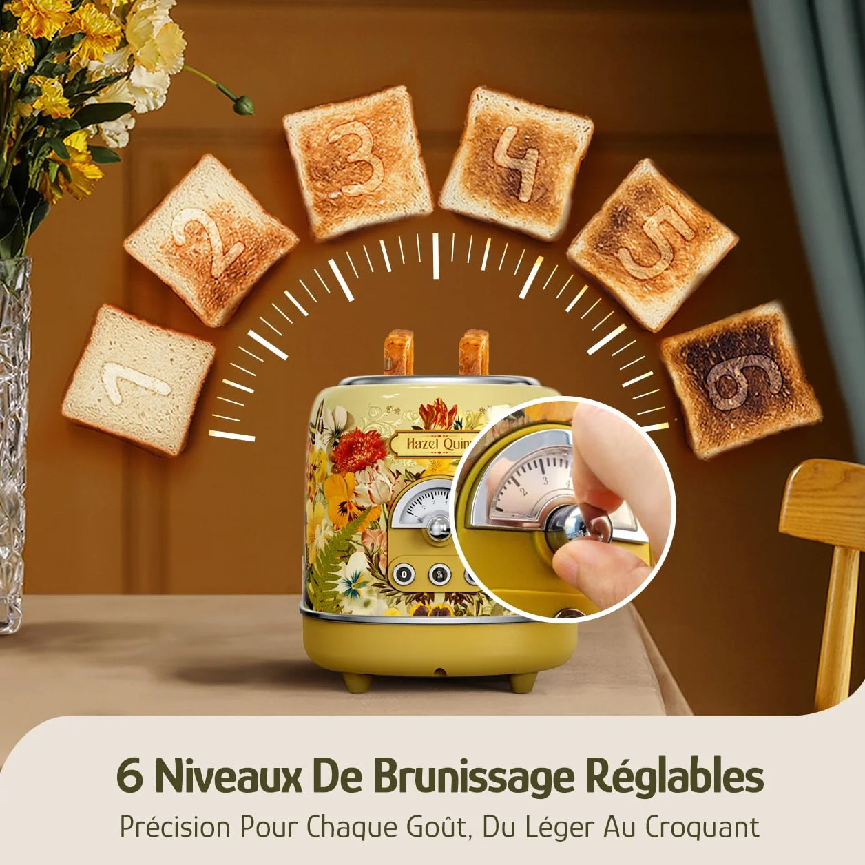 Hazel Quinn x Eduardo Recife Ensemble Bouilloire et Grille-Pain, Bouilloire 1,7 L Acier Inoxydable, Grille-Pain Vintage 2 Fentes