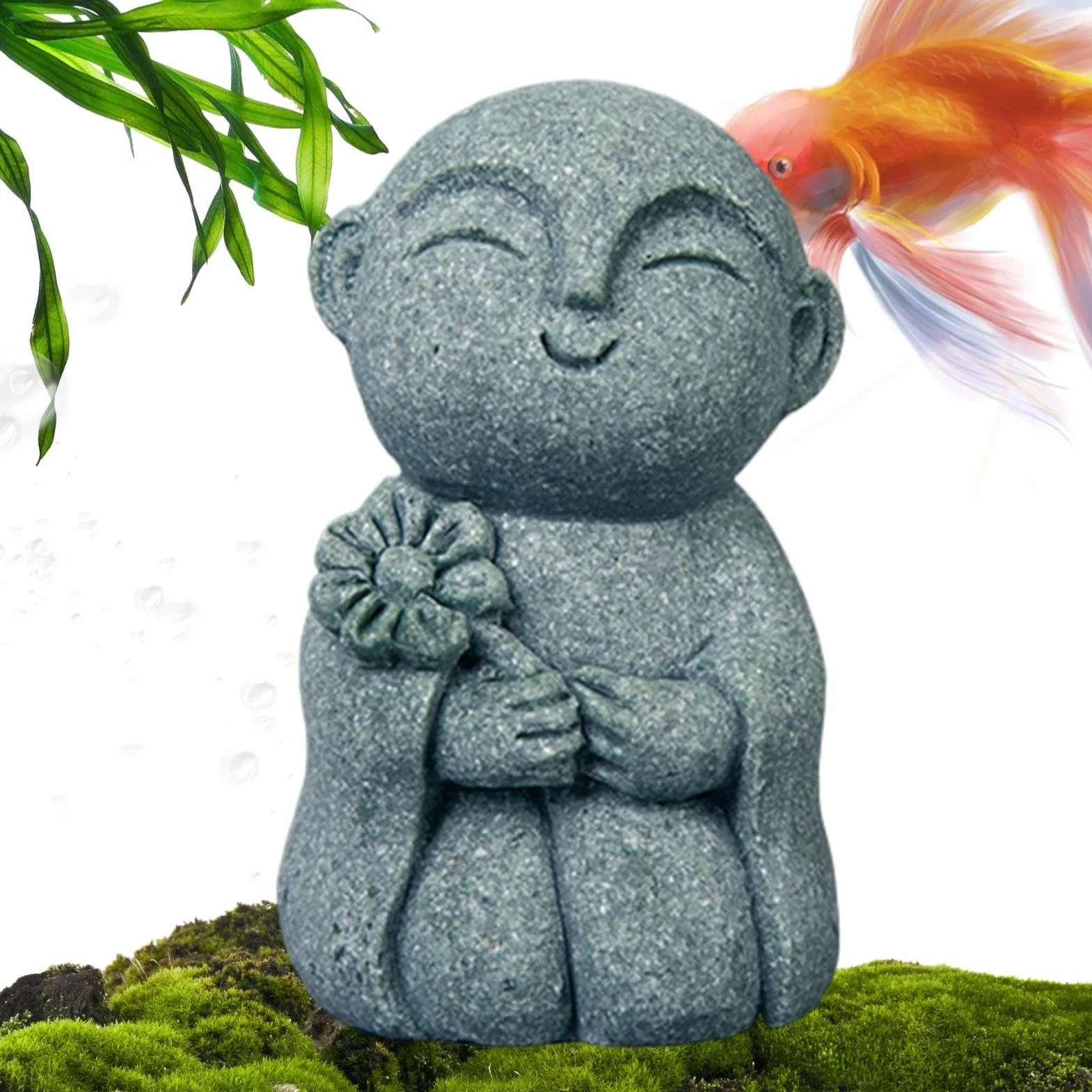 Figurines de Bouddha en Pierre pour Jardin, Sculpture Bouddhiste Spirituelle