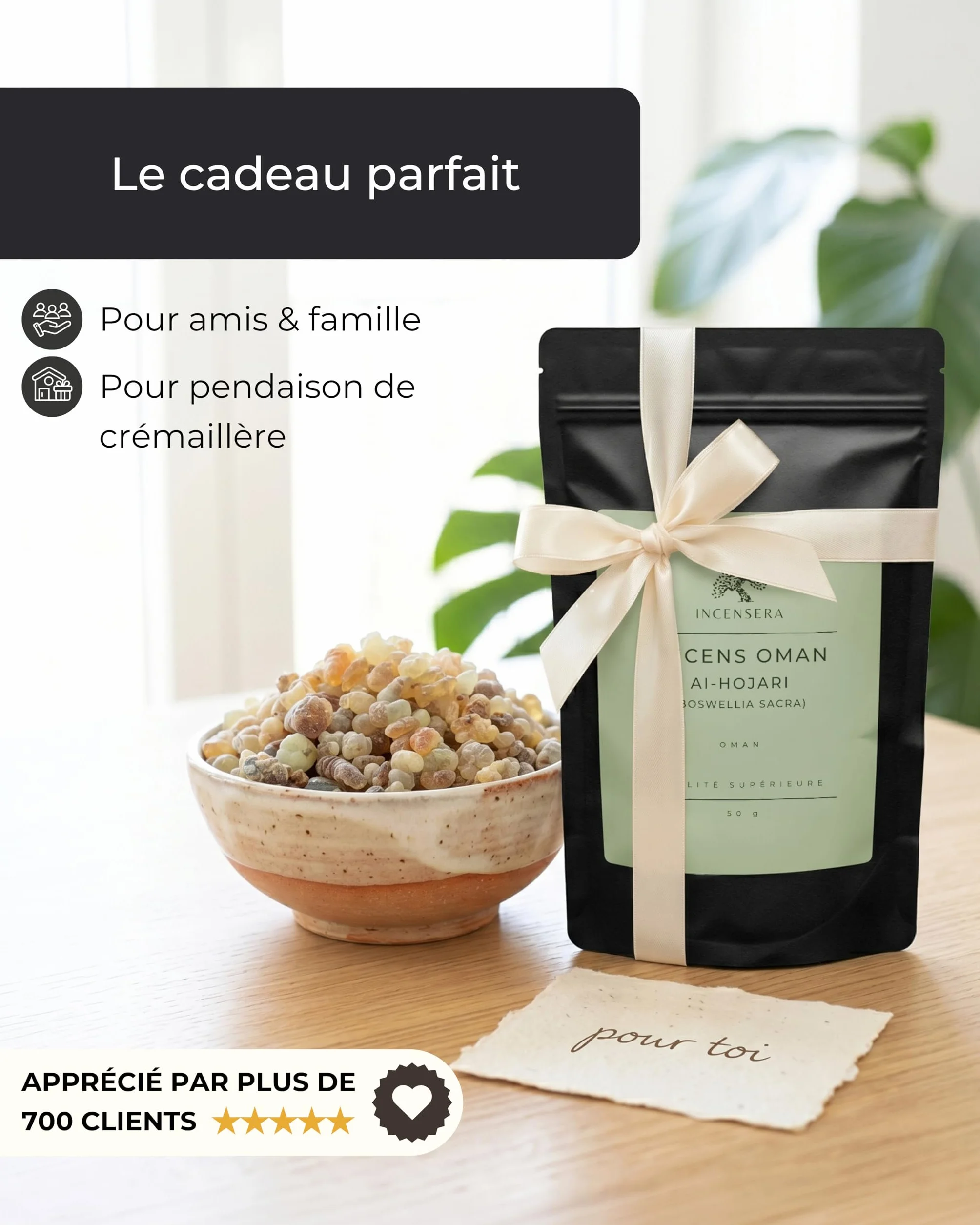 Incensera Oman 1er Choix Encens à Fumer 50 g Boswellia Sacra Frankincense Résine Caoutchouc Arabique