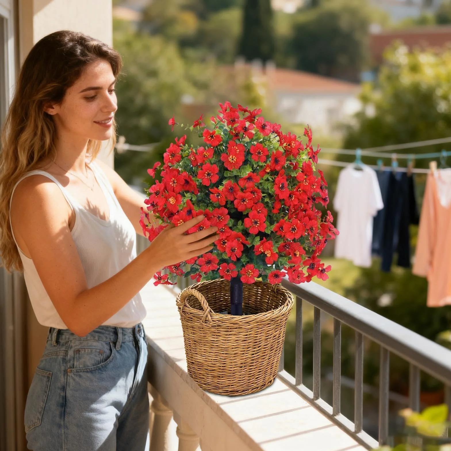 Arbustes Artificiels pour Extérieur - Boule Topiaire Réaliste à Pointes - Factices pour Jardin