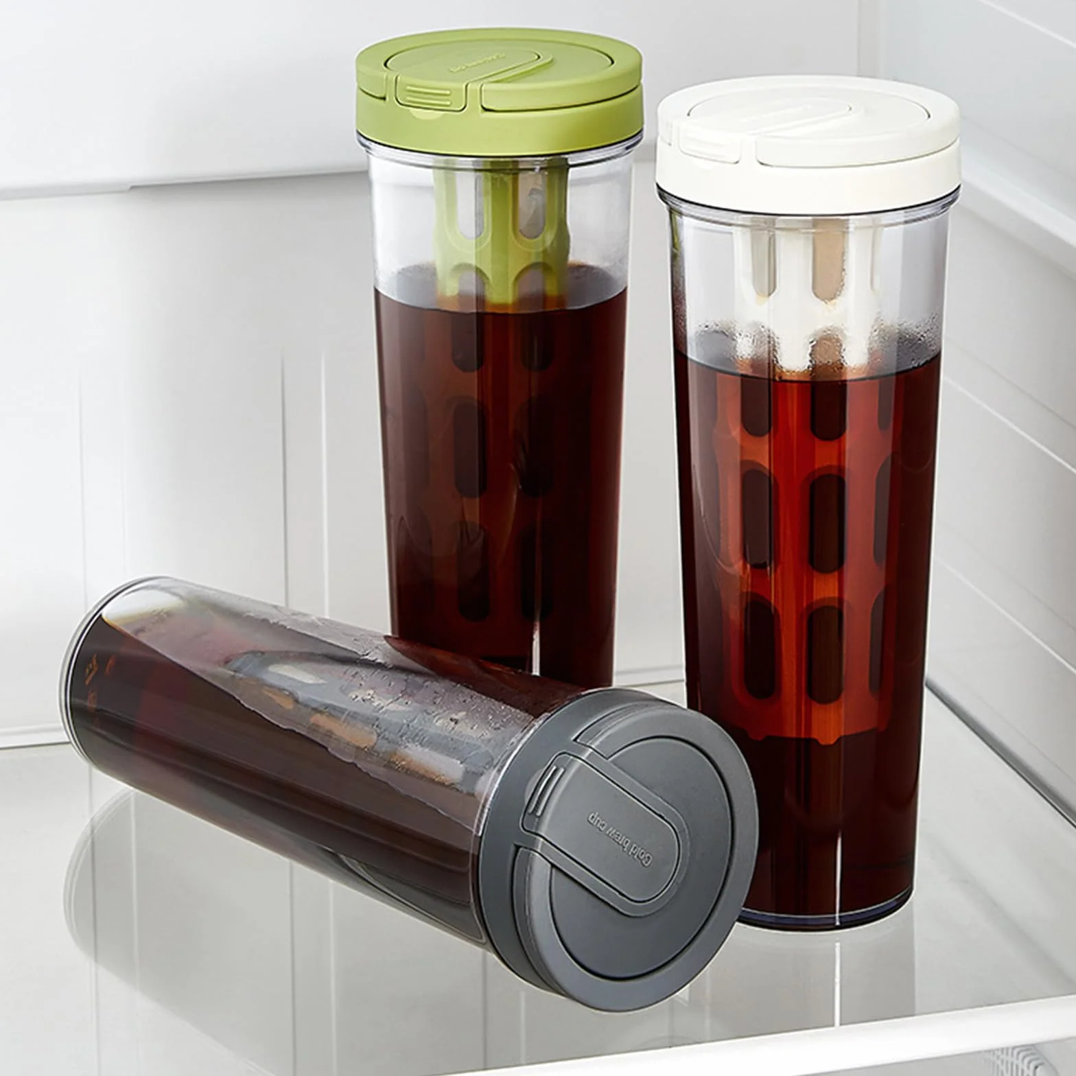 Cafetière à froid pichet à thé glacé grande capacité filtre en maille 1 l blanc