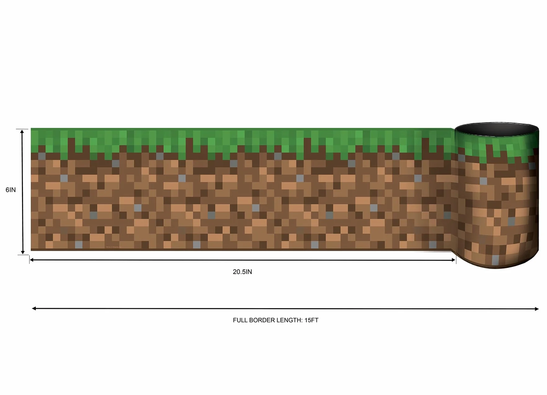 RoomMates Minecraft Iconic Grass Frise de papier peint autocollant