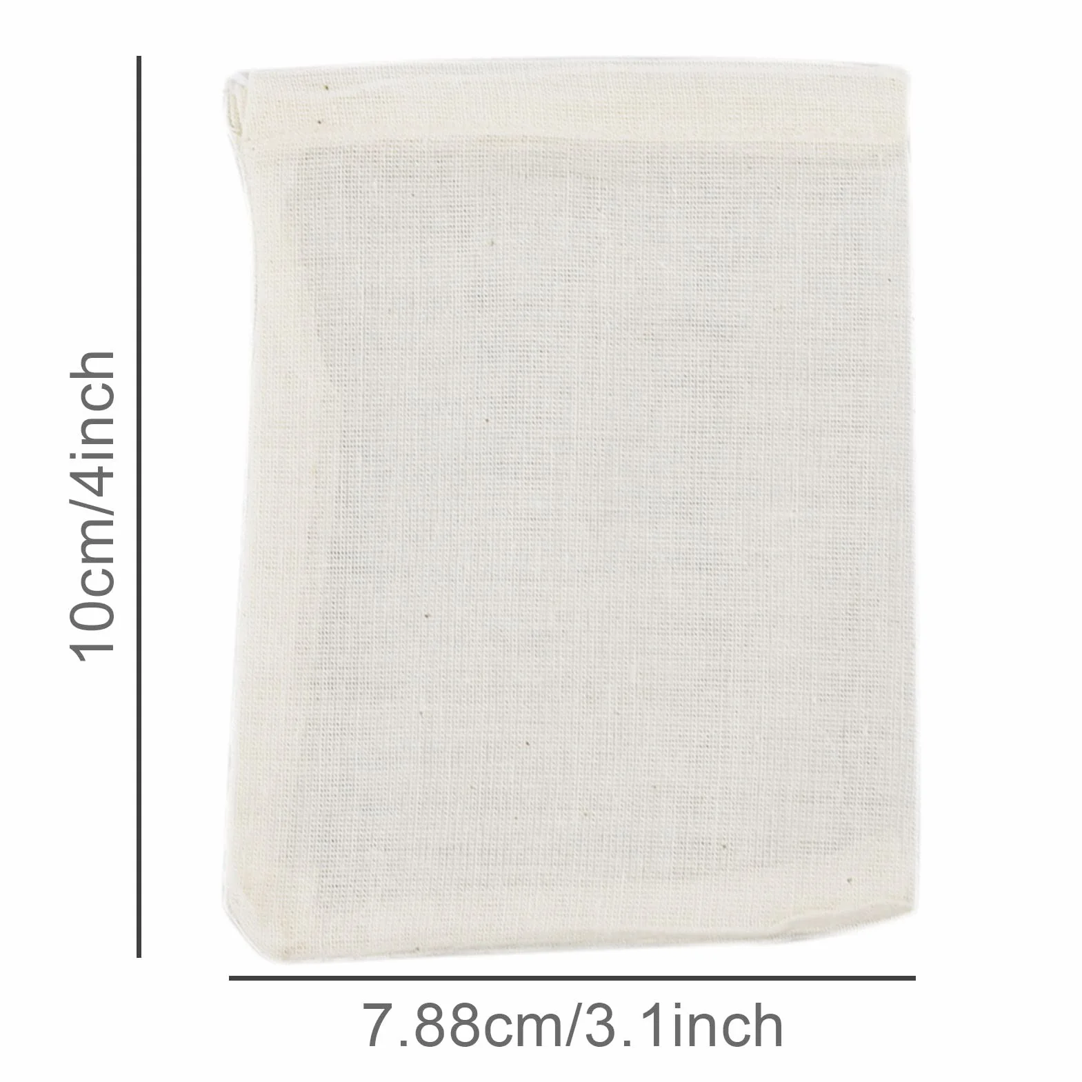 Sacs en mousseline de coton avec cordon de serrage 10 x 8 cm, lot de 50, réutilisables pour thé café épices