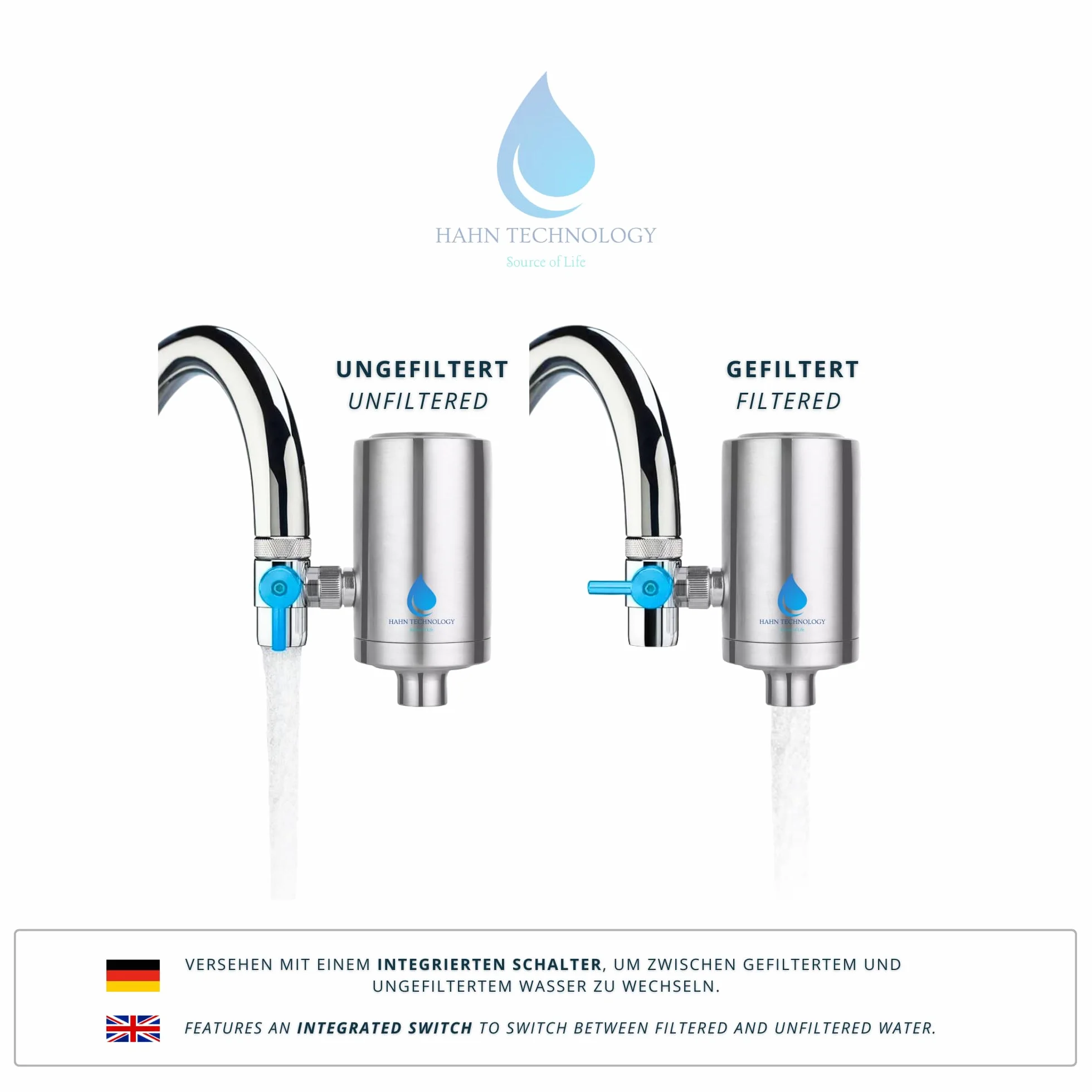 Filtre à eau pour robinet acier inoxydable cartouche charbon actif Plus élimine chlore microplastiques